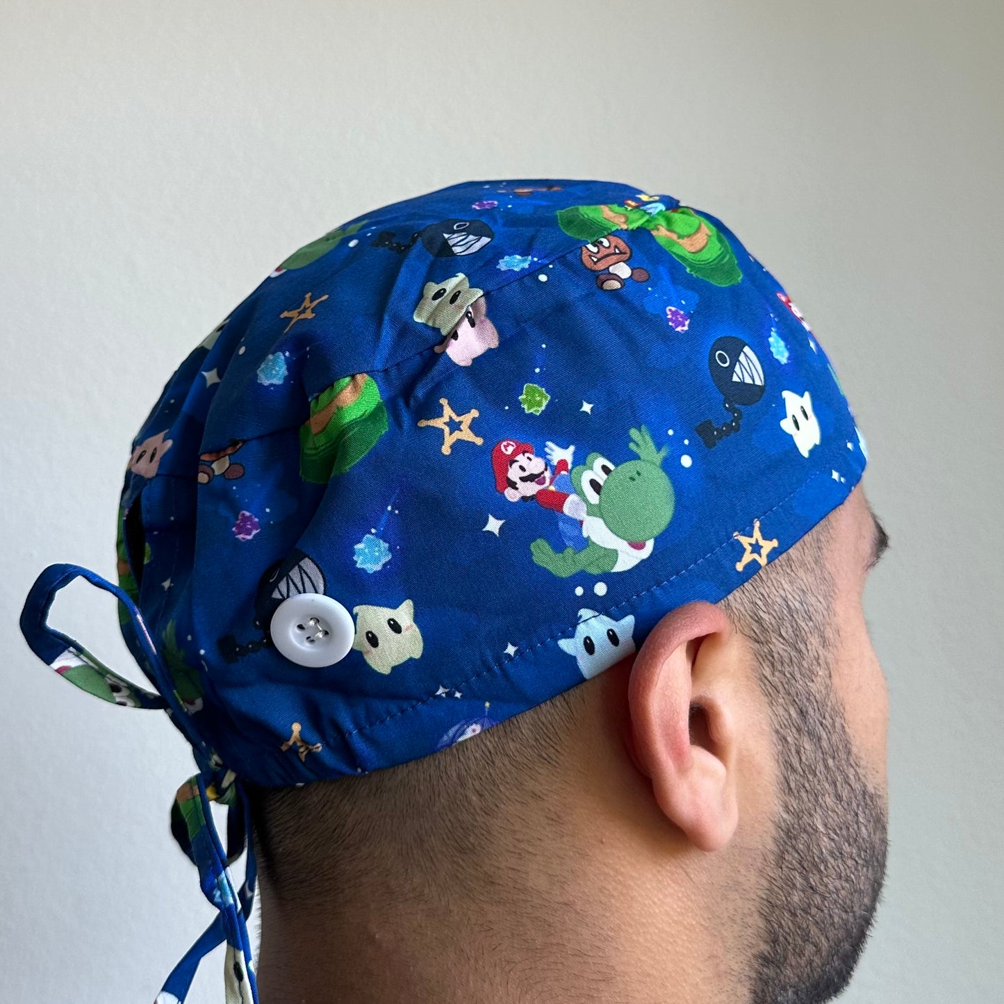 SUPER MARIO BROS. - SUPER MARIO GALAXY THEMED SATIN LINED REGULAR SCRUB CAP