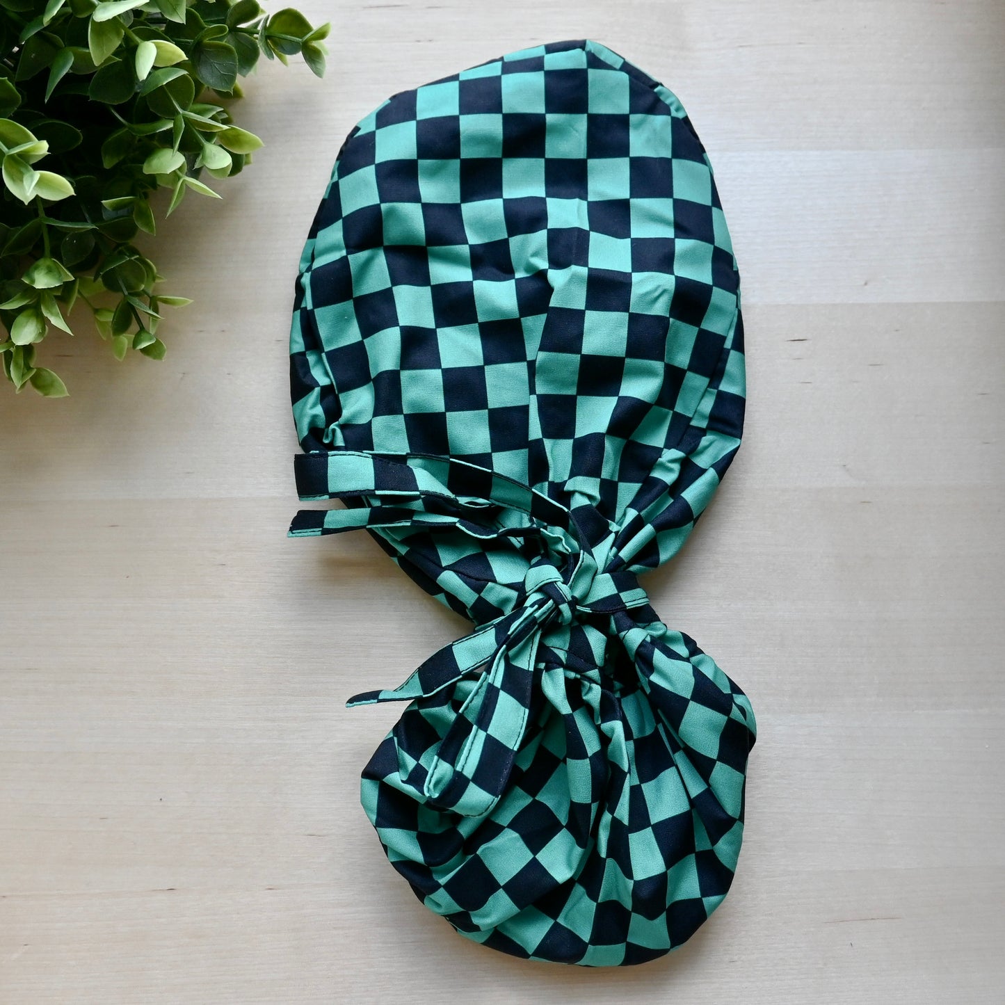 DEMON SLAYER - TANJIRO KAMADO SATIN LINED PONYTAIL SCRUB CAP