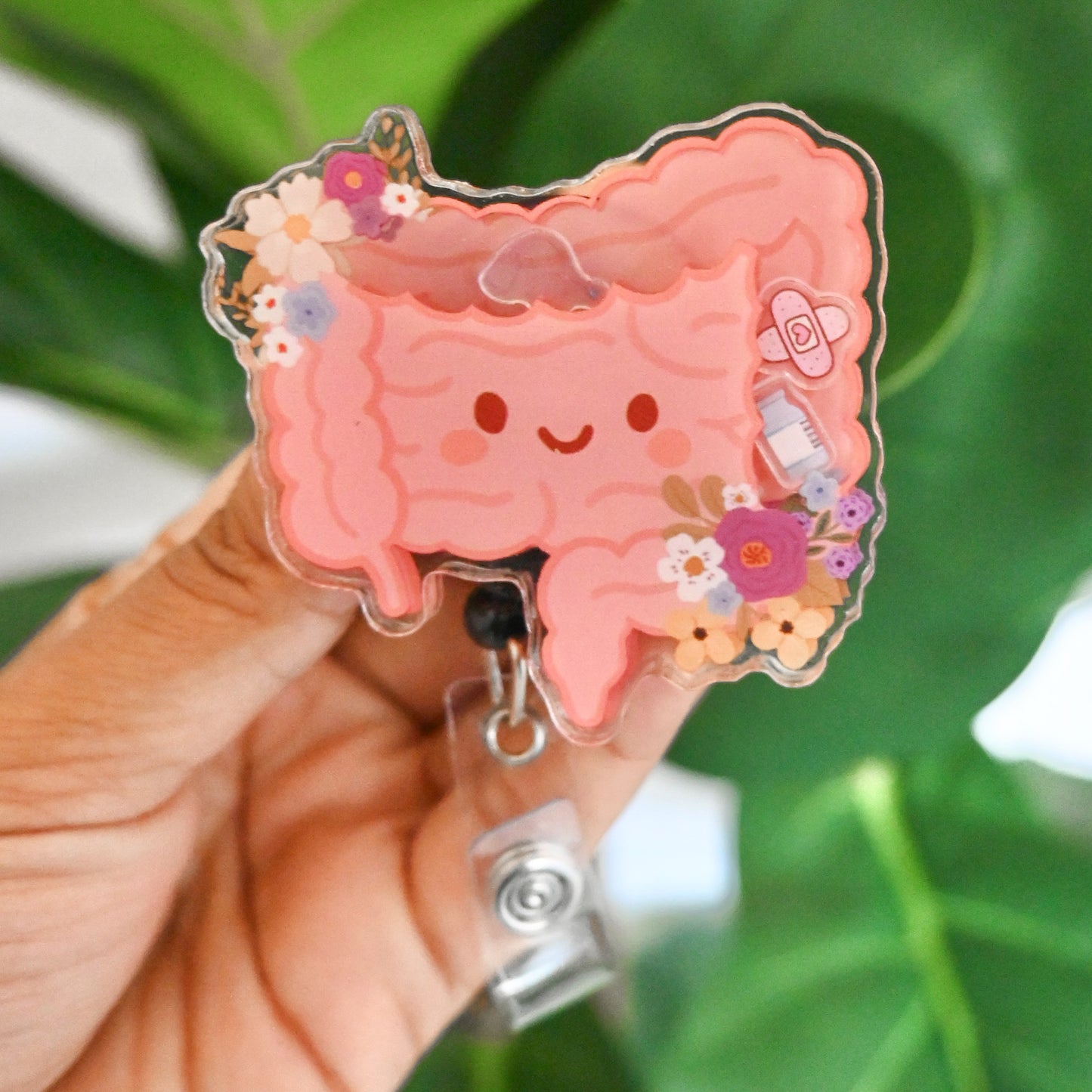 GASTROENTEROLOGY THEMED ACRYLIC SHAKER BADGE REEL