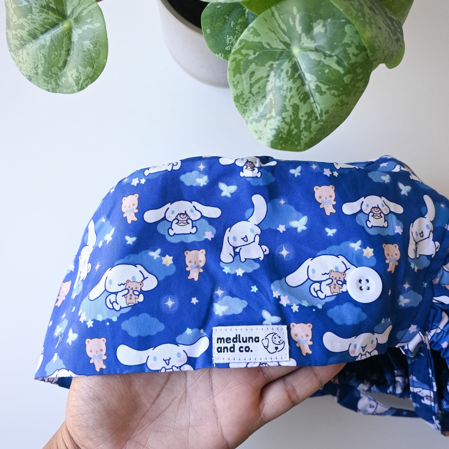 CINNAMOROLL THEMED SATIN LINED PONYTAIL SCRUB CAP