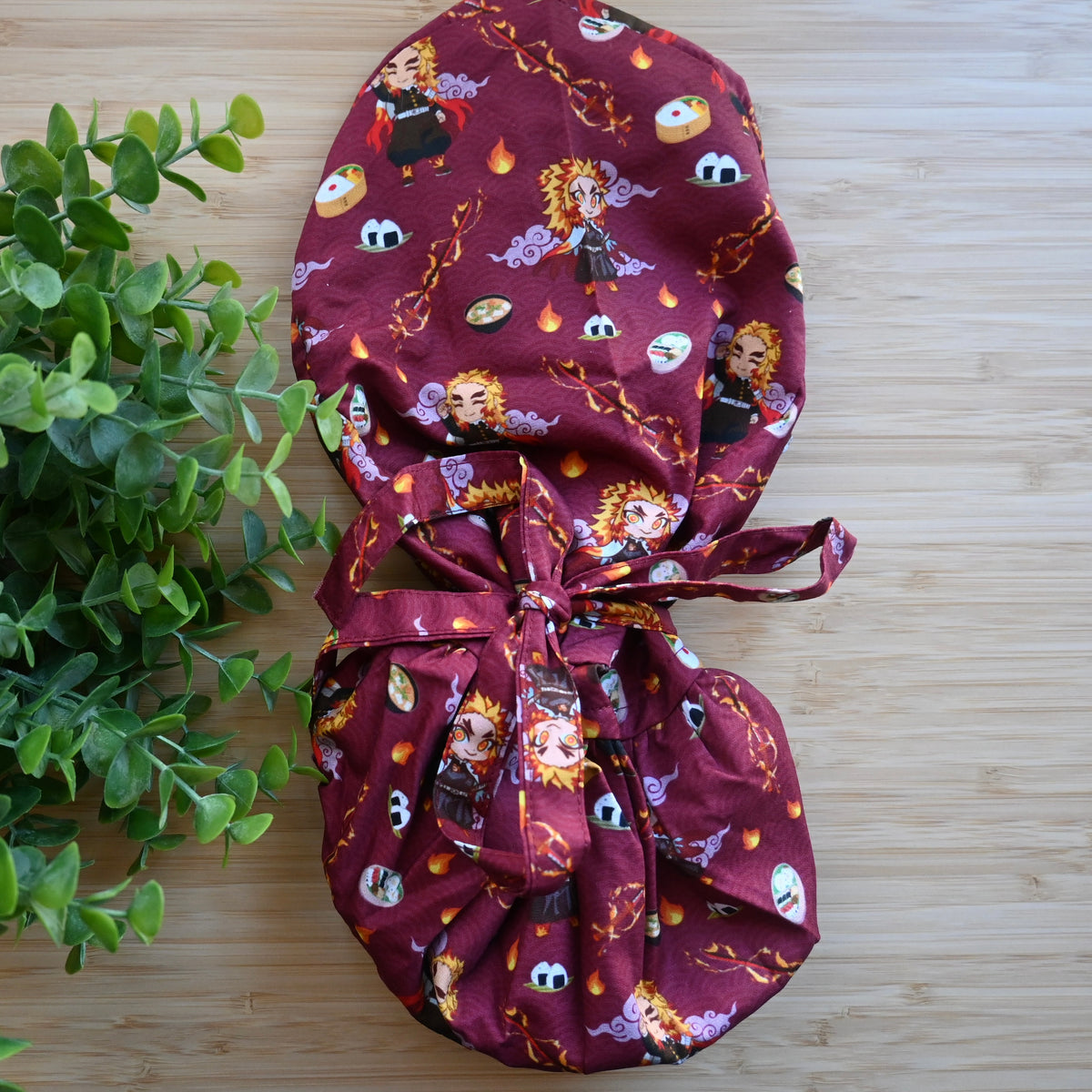 DEMON SLAYER - KYOJURO RENGOKU SATIN LINED PONYTAIL SCRUB CAP
