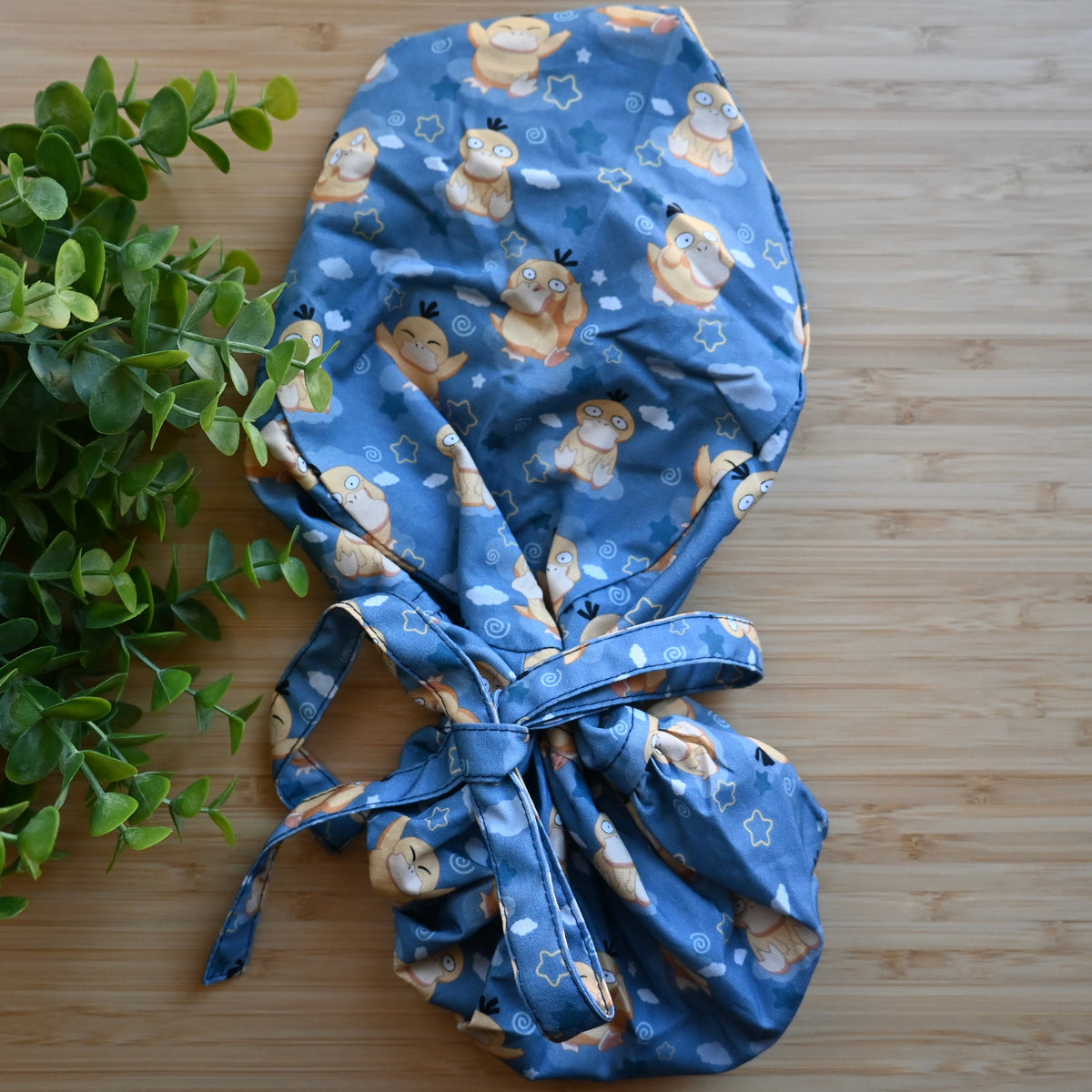 POKEMON - PSYDUCK THEMED SATIN LINED PONYTAIL SCRUB CAP