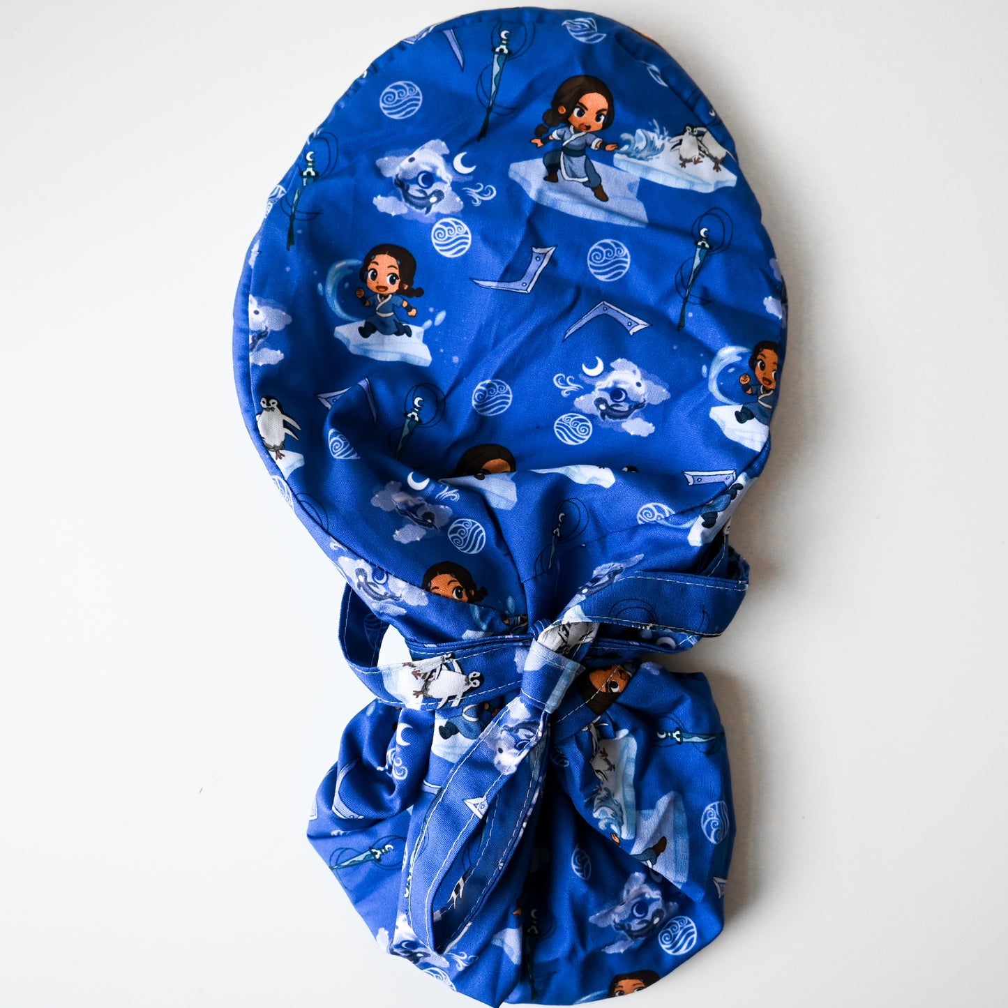ATLA - WATER TRIBE THEMED SATIN LINED PONYTAIL SCRUB CAP