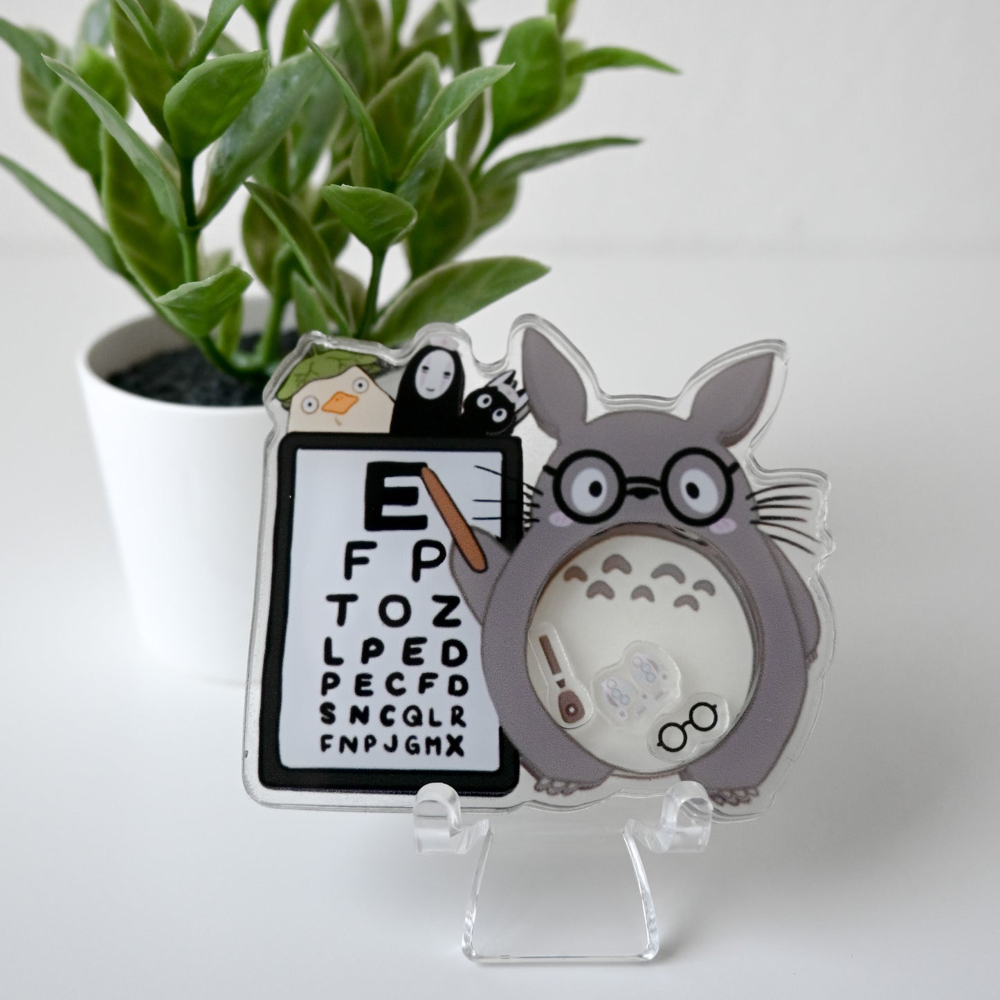 OPTOMETRY GHIBLI THEMED ACRYLIC SHAKER BADGE REEL