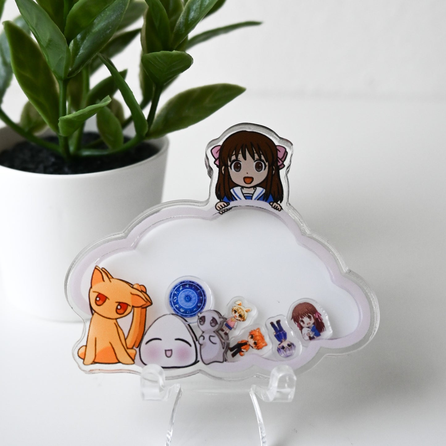FRUITS BASKET THEMED ACRYLIC SHAKER BADGE REEL
