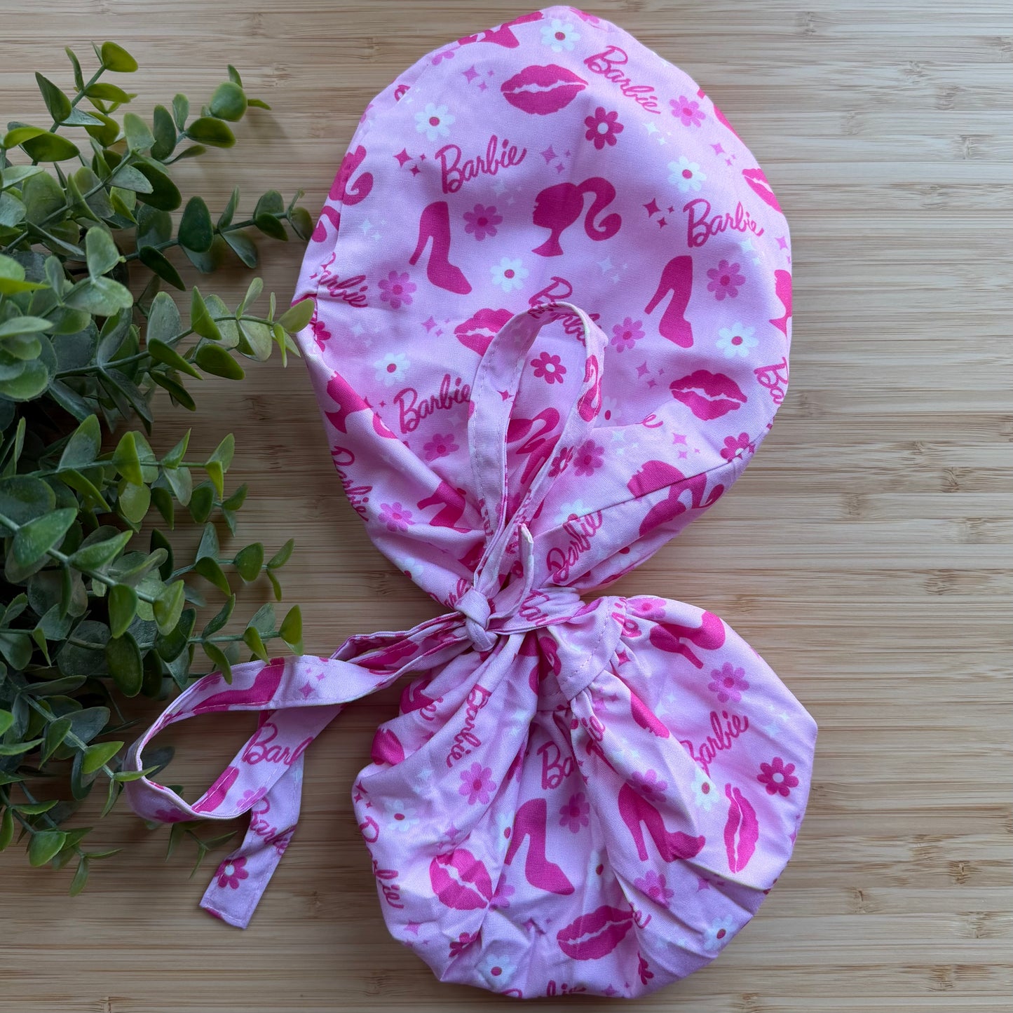 BARBIE THEMED SATIN LINED PONYTAIL SCRUB CAP