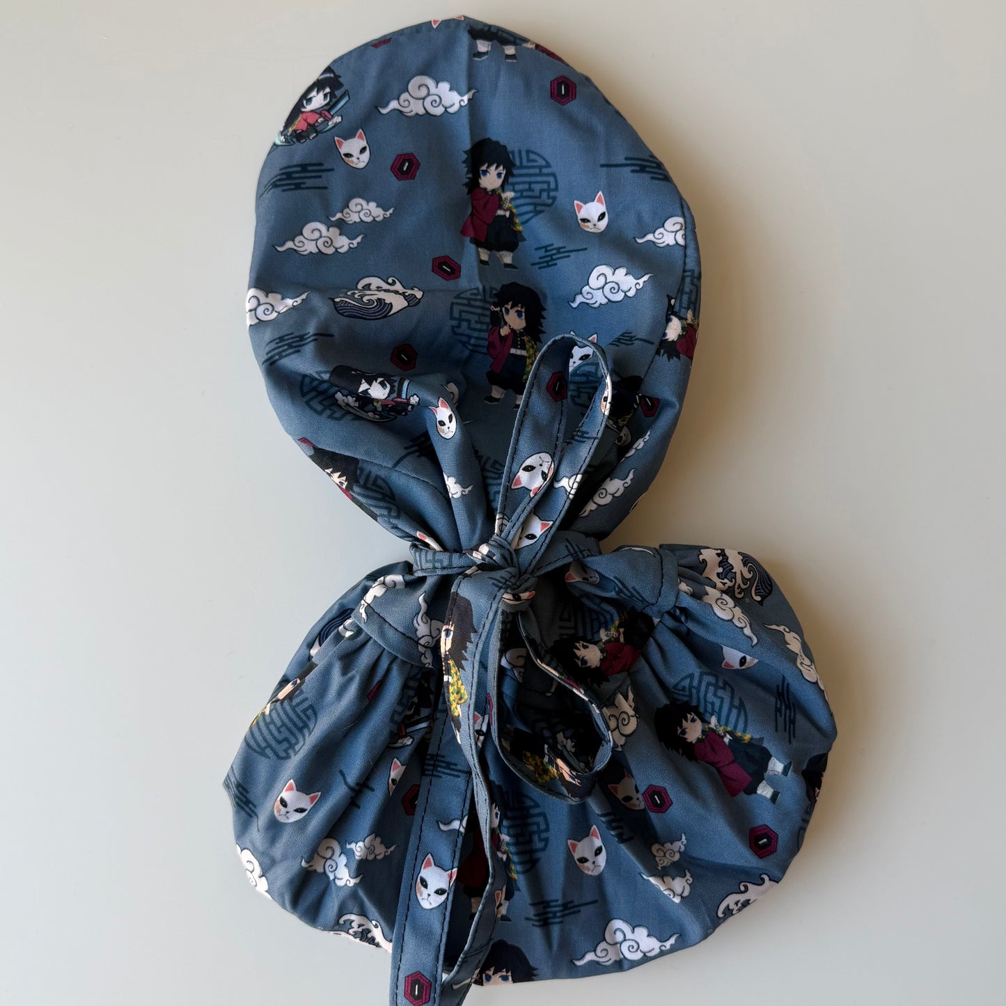 DEMON SLAYER - GIYU TOMIOKA THEMED SATIN LINED PONYTAIL SCRUB CAP