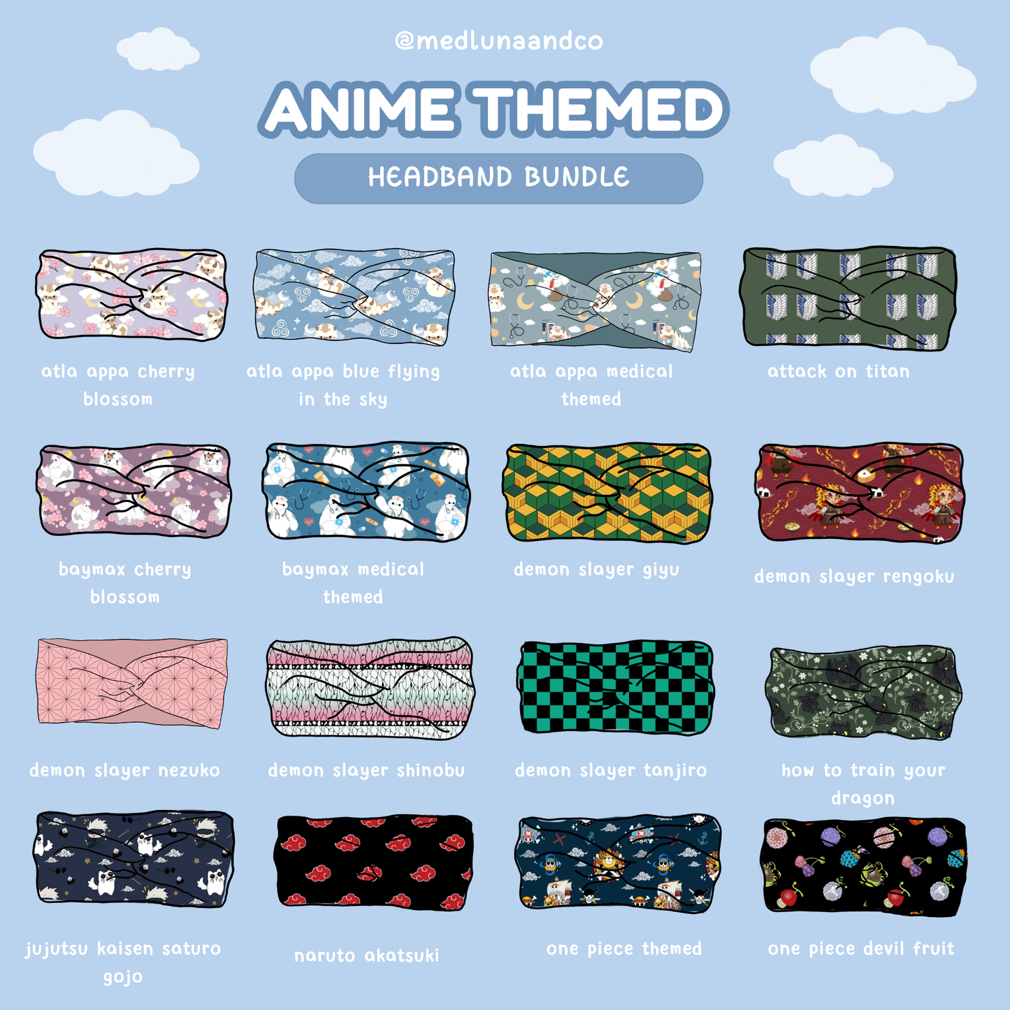 ANIME THEMED HEADBAND BUNDLE