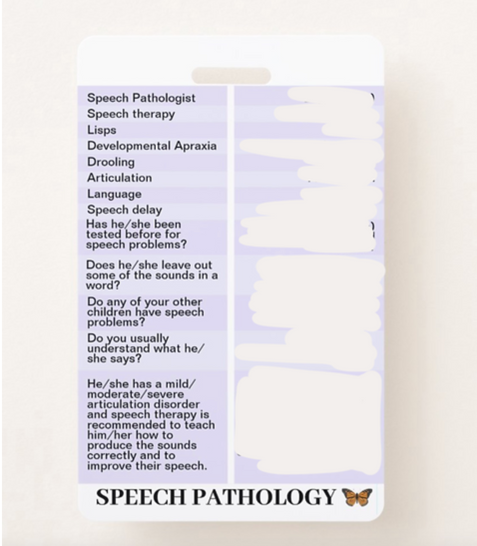 SPEECH PATHOLOGY