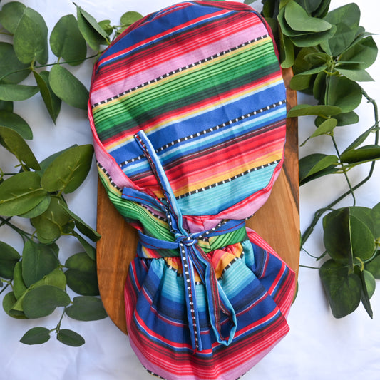 SERAPE SATIN LINED PONYTAIL SCRUB CAP