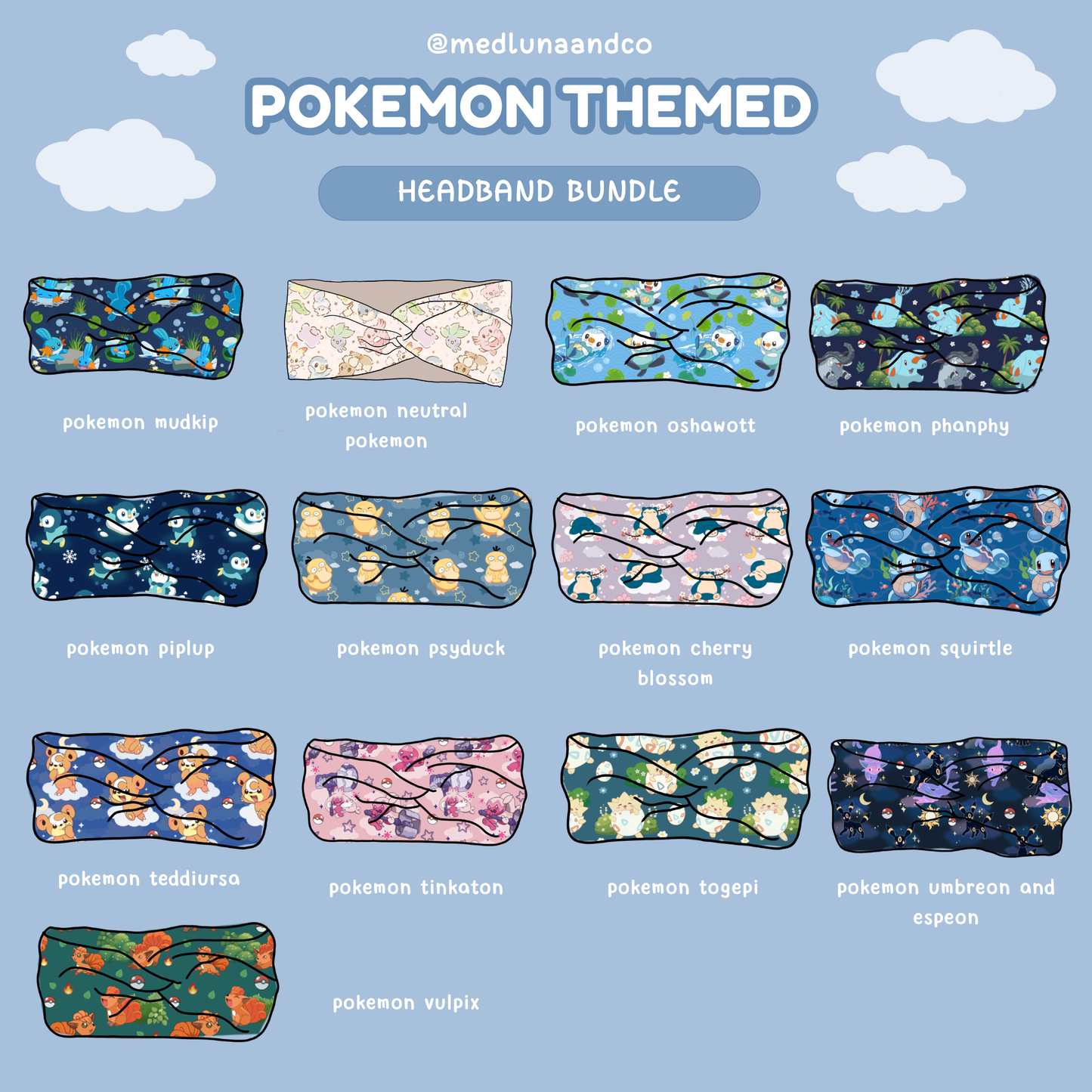 POKEMON THEMED HEADBAND BUNDLE