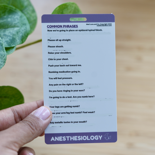 ANESTHESIOLOGY MEDICAL SPANISH BADGE