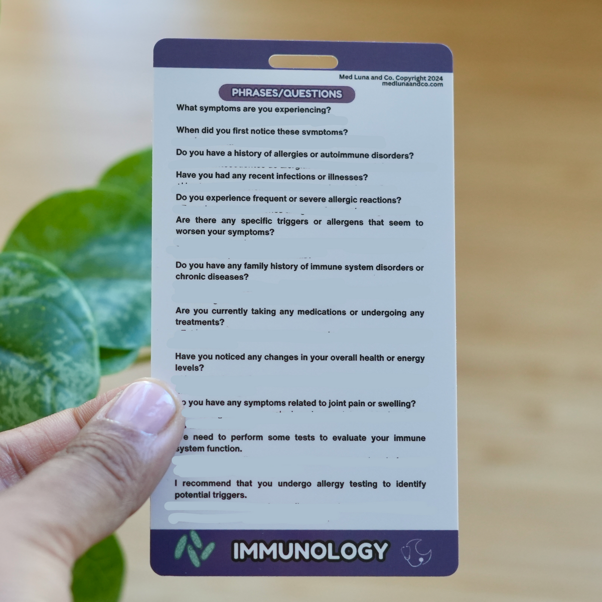 IMMUNOLOGY MEDICAL SPANISH BADGE