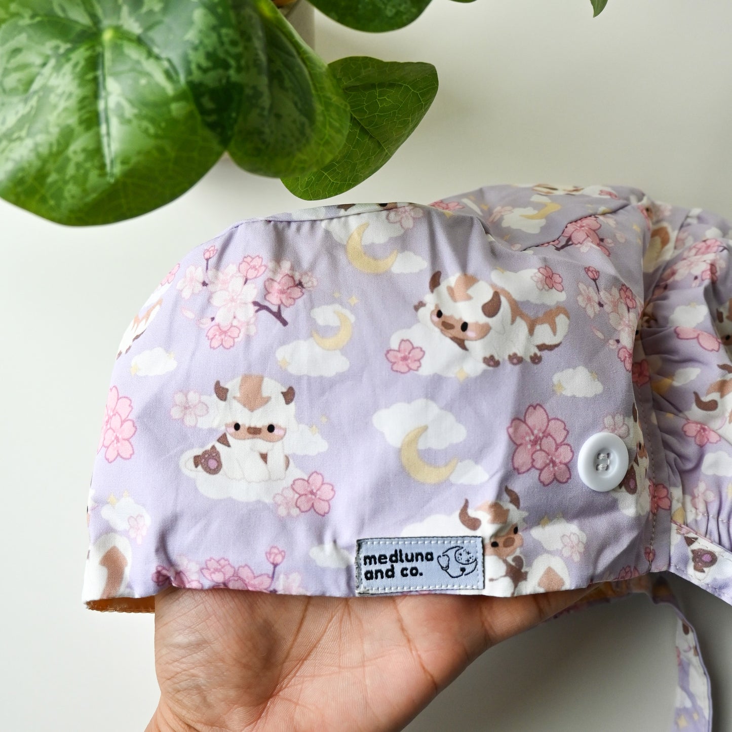ATLA - CHERRY BLOSSOM APPA SATIN LINED PONYTAIL SCRUB CAP