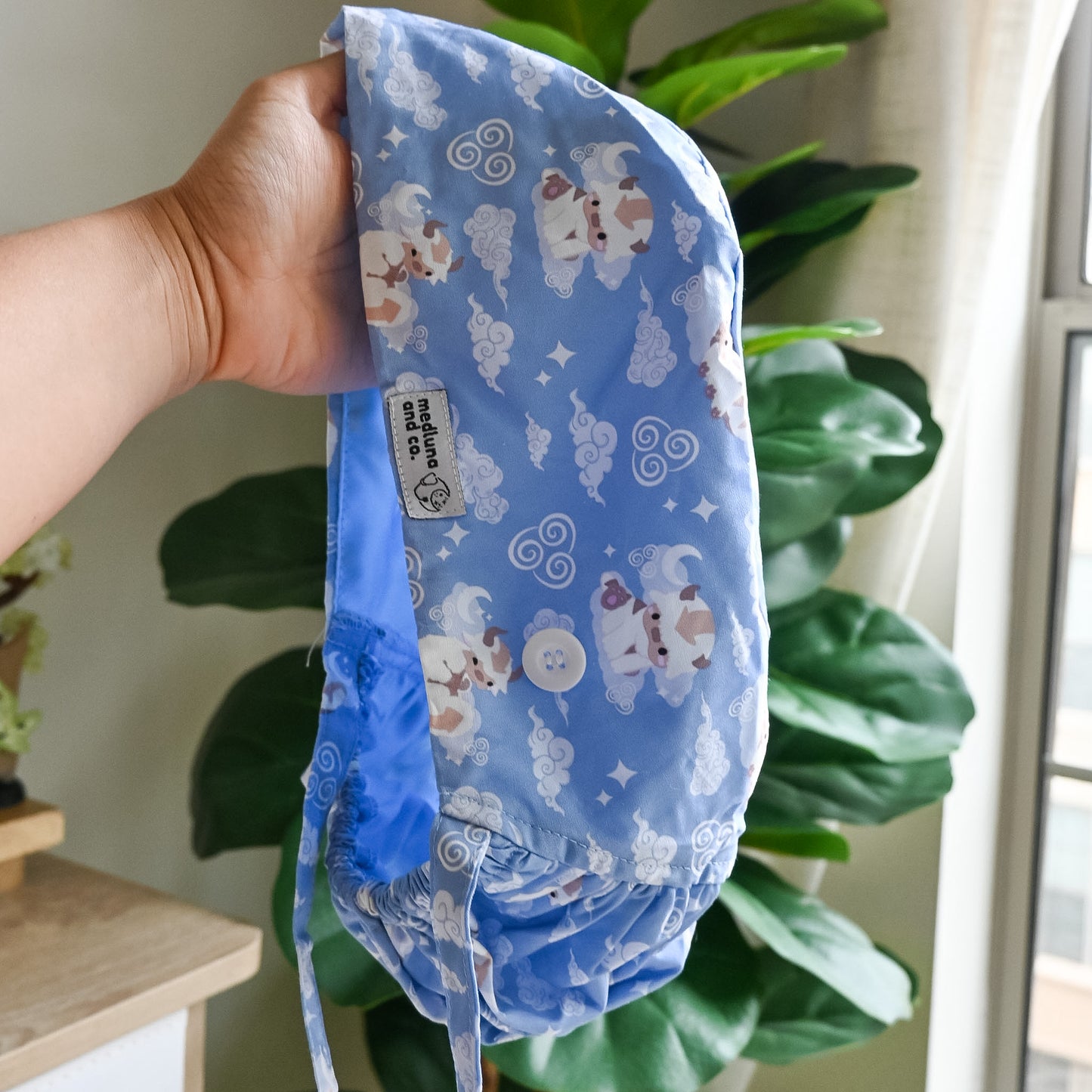 ATLA - APPA FLYING IN THE SKY SATIN LINED PONYTAIL SCRUB CAP