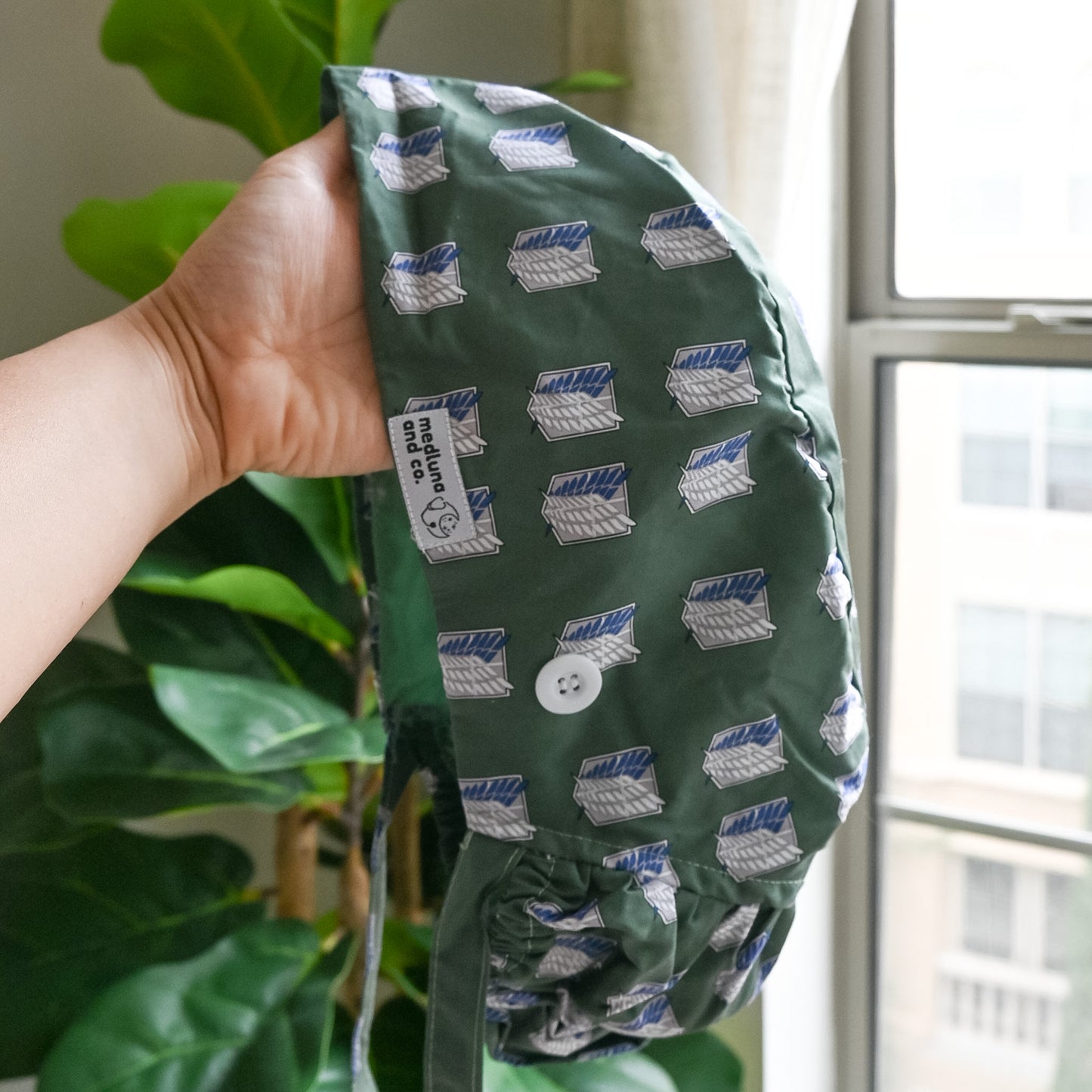 ATTACK ON TITAN SATIN LINED PONYTAIL SCRUB CAP