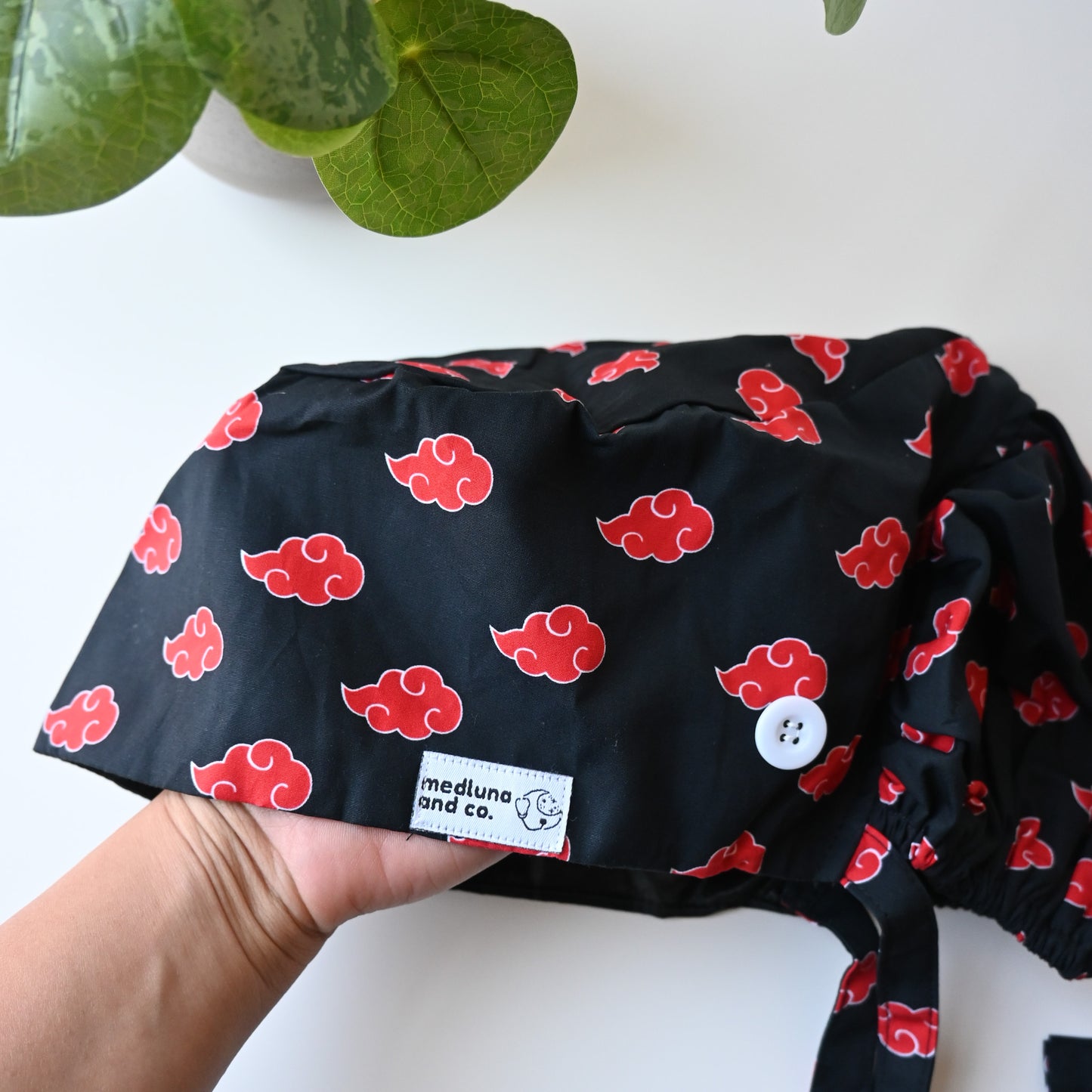 NARUTO - AKATSUKI THEMED SATIN LINED PONYTAIL SCRUB CAP