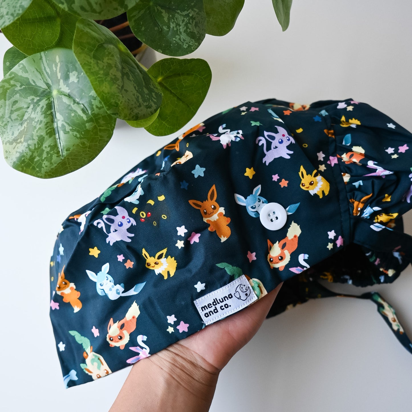 POKEMON - EEVEELUTIONS THEMED SATIN LINED PONYTAIL SCRUB CAP