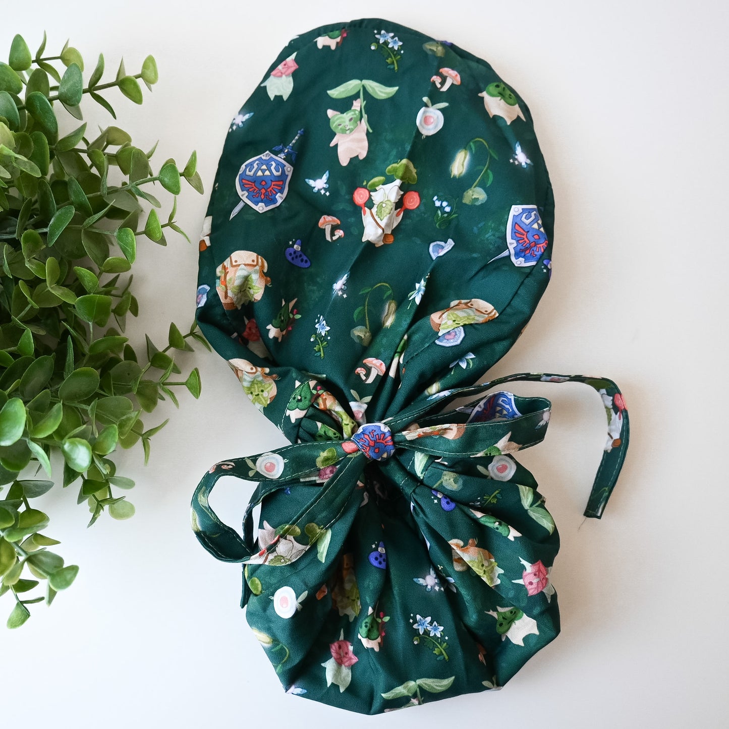 LEGEND OF ZELDA - KOROKS THEMED SATIN LINED PONYTAIL SCRUB CAP