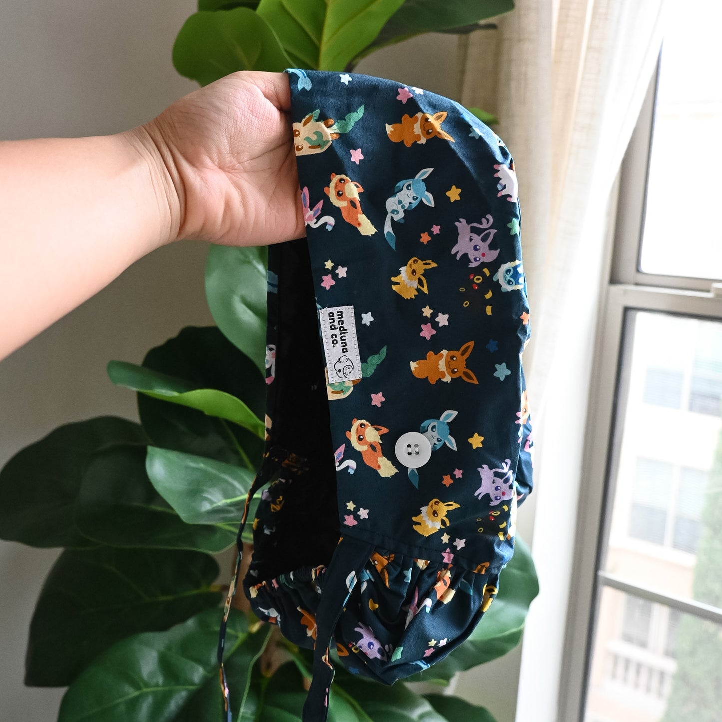 POKEMON - EEVEELUTIONS THEMED SATIN LINED PONYTAIL SCRUB CAP
