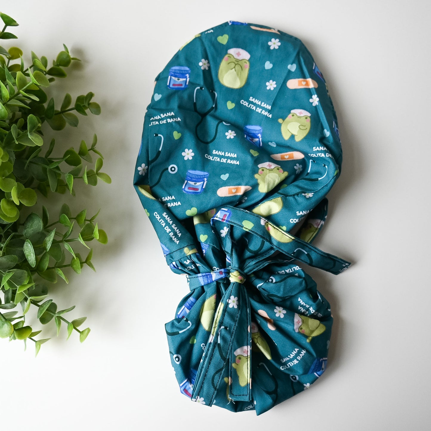 SANA SANA COLITA DE RANA SATIN LINED PONYTAIL SCRUB CAP