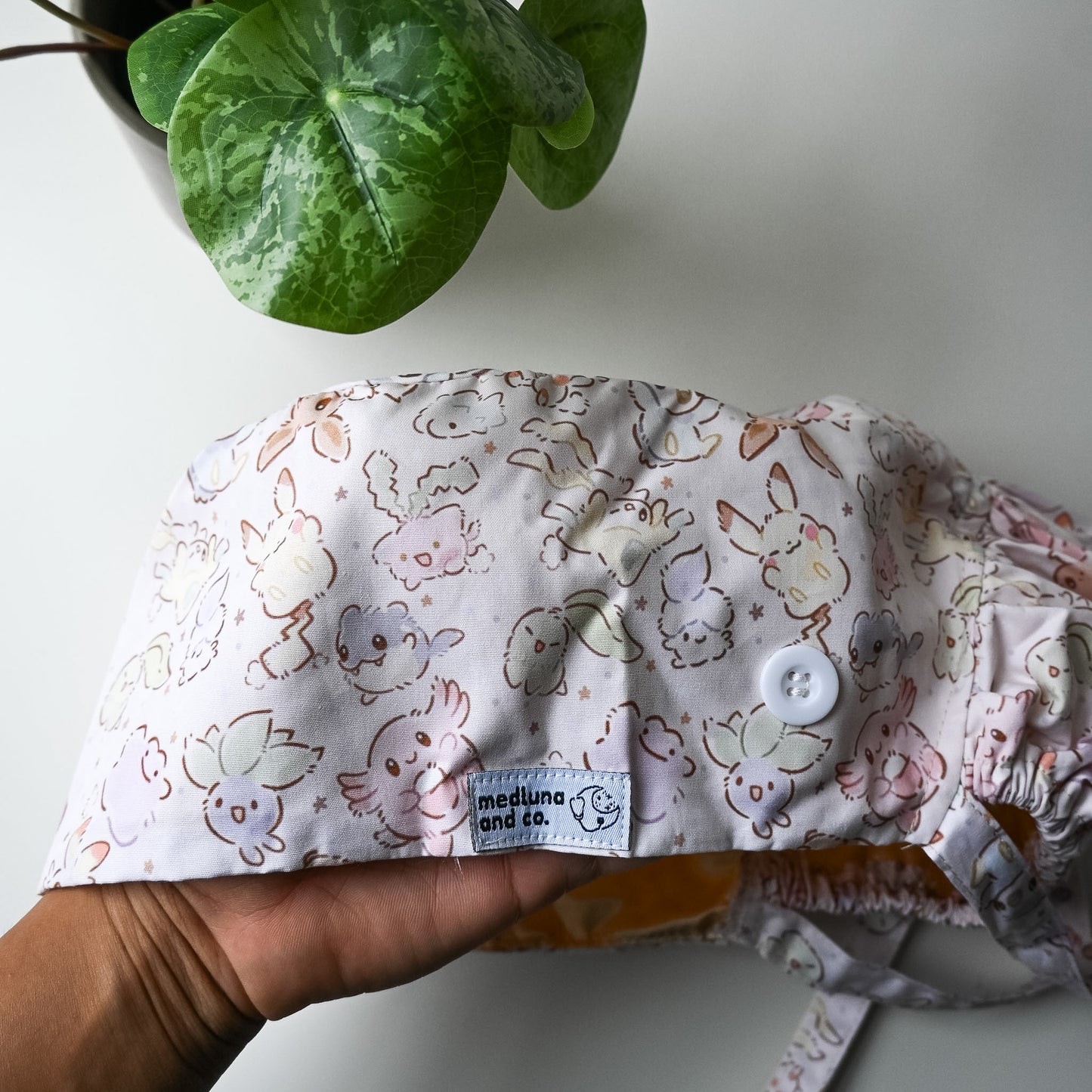 POKEMON - NEUTRAL POKEMON THEMED SATIN LINED PONYTAIL SCRUB CAP