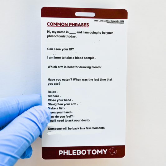 PHLEBOTOMY MEDICAL SPANISH BADGE