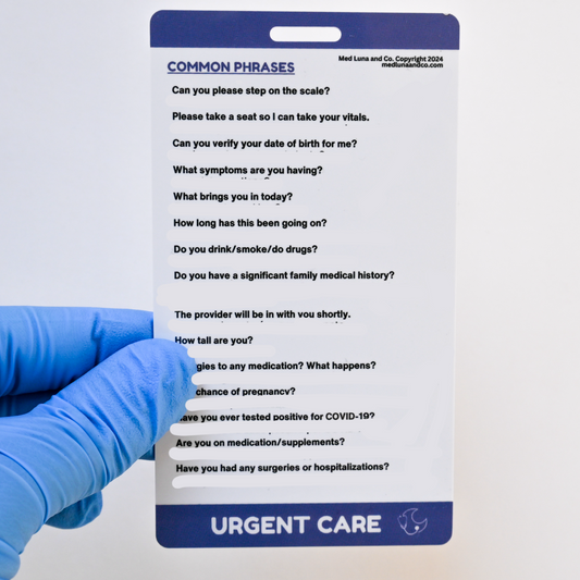 URGENT CARE MEDICAL SPANISH BADGE