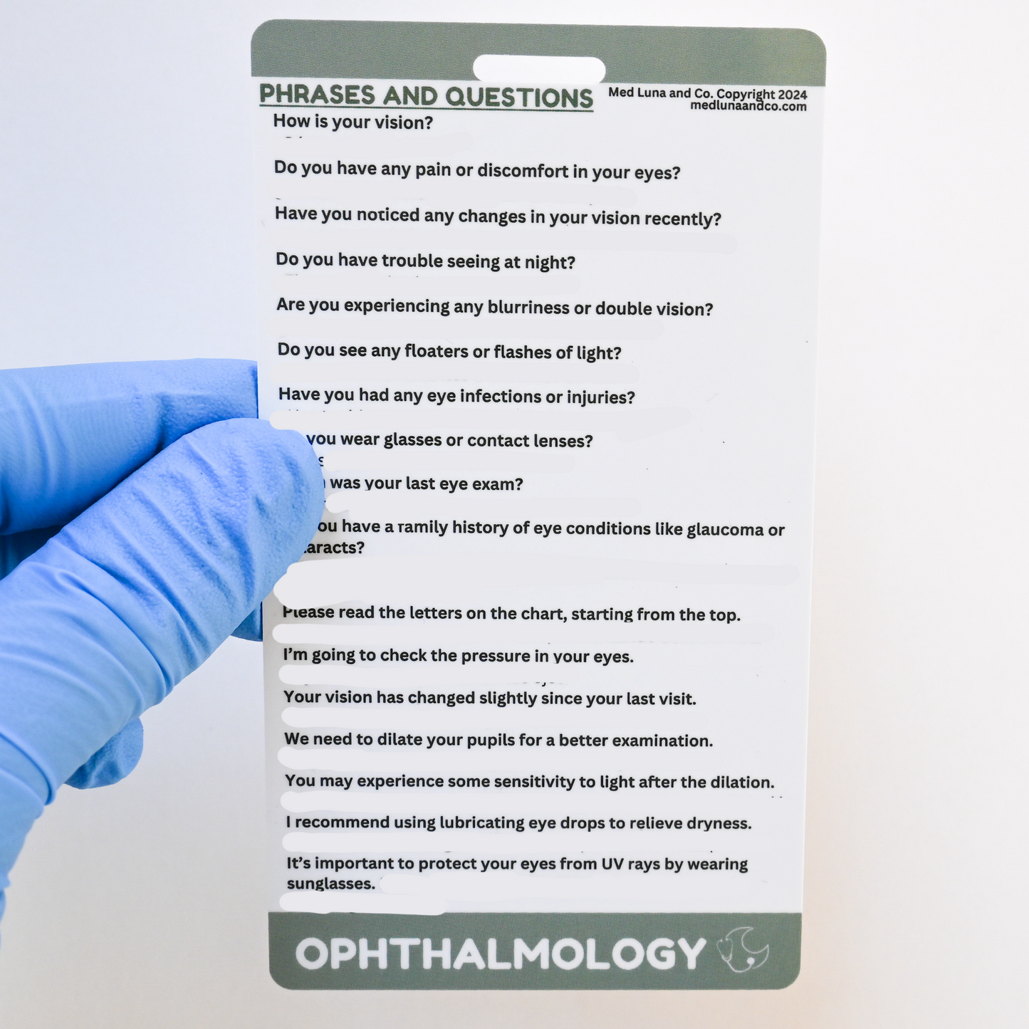 OPHTHALMOLOGY MEDICAL SPANISH BADGE