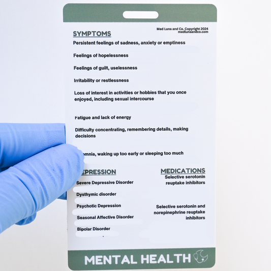 MENTAL HEALTH QUESTIONS AND SYMPTOMS MEDICAL SPANISH BADGE