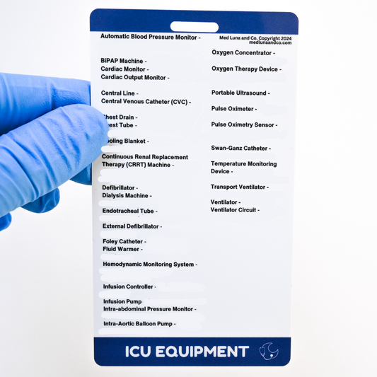 ICU LINES/EQUIPMENT MEDICAL SPANISH BADGE