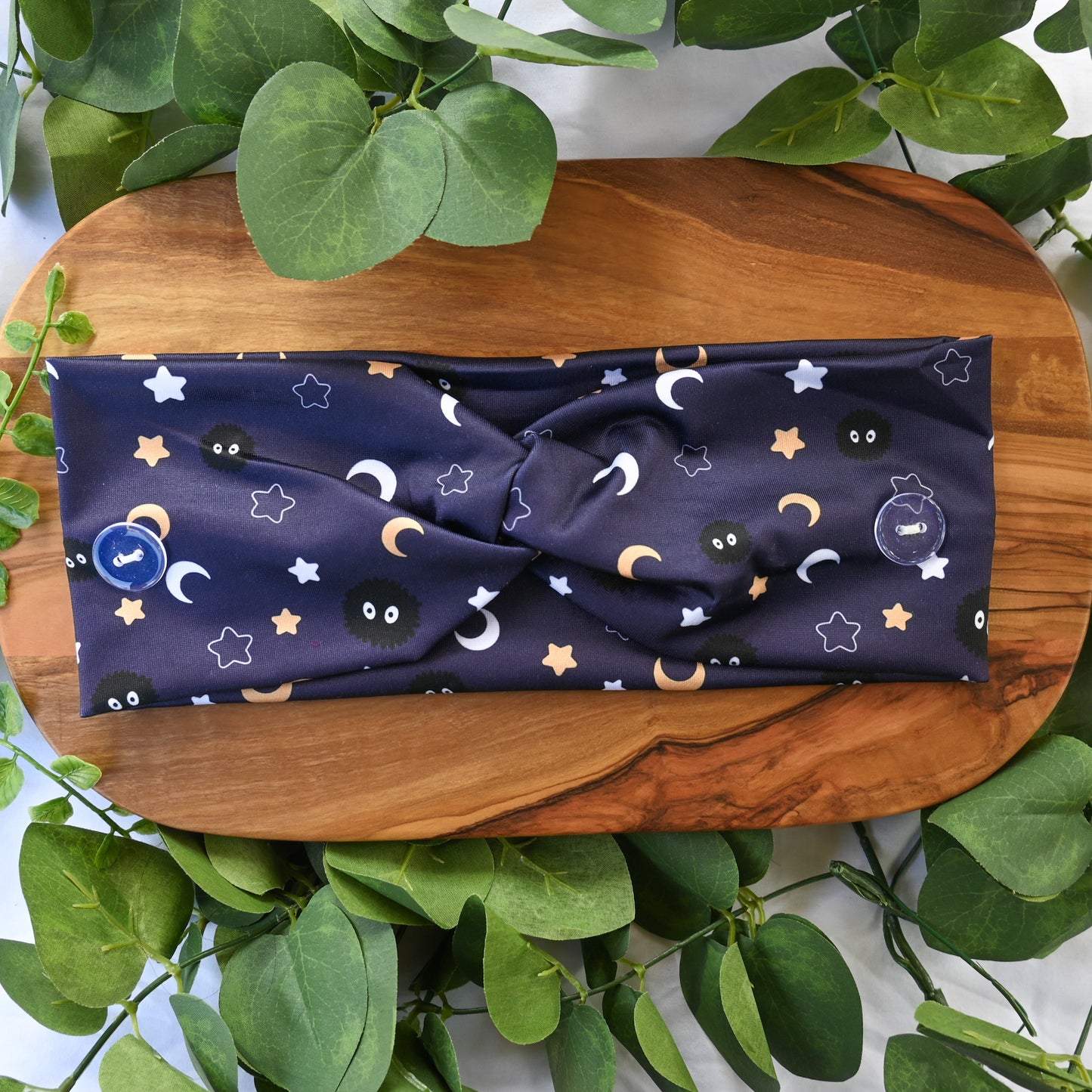 STUDIO GHIBLI - SOOT SPRITES DARK BLUE MOON AND STARS HEADBAND