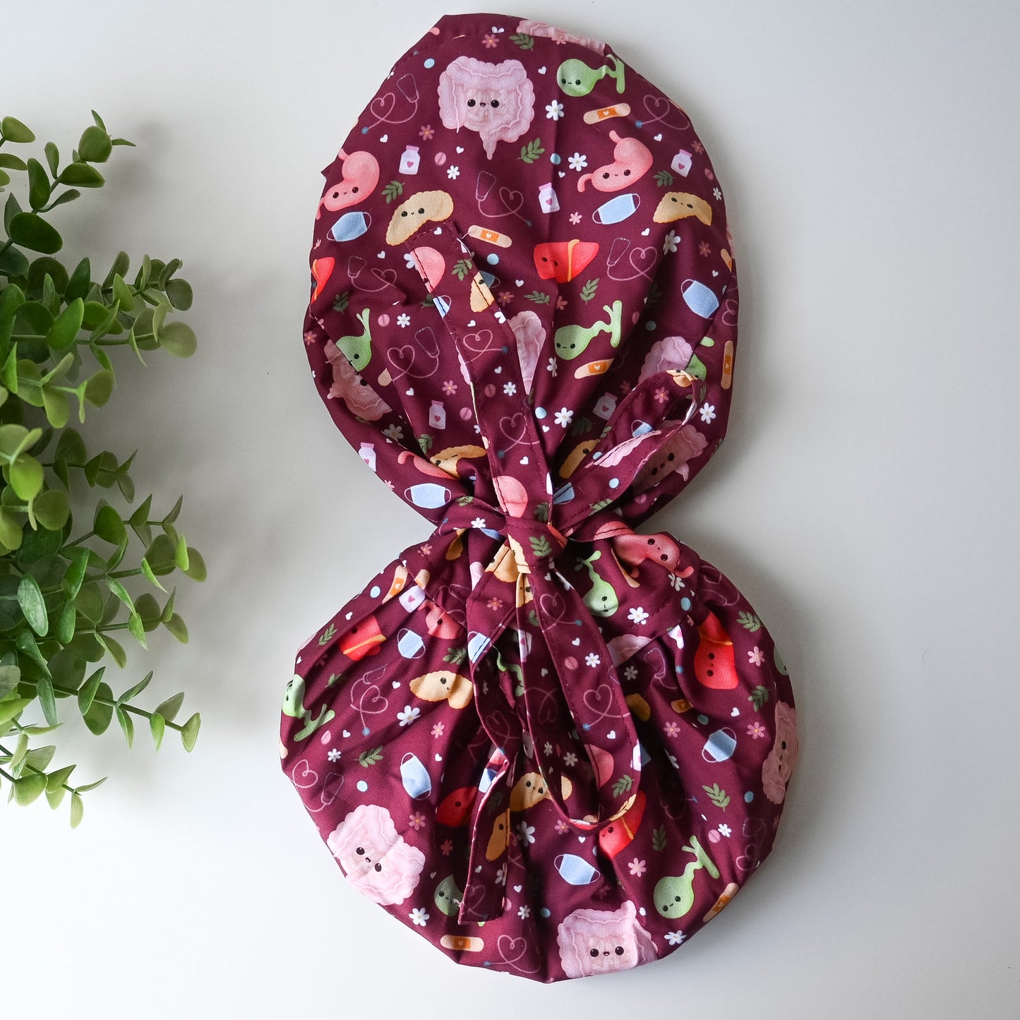GASTROENTEROLOGY THEMED SATIN LINED PONYTAIL SCRUB CAP