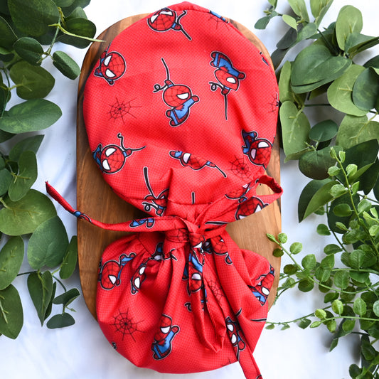 SPIDERMAN SATIN LINED PONYTAIL SCRUB CAP