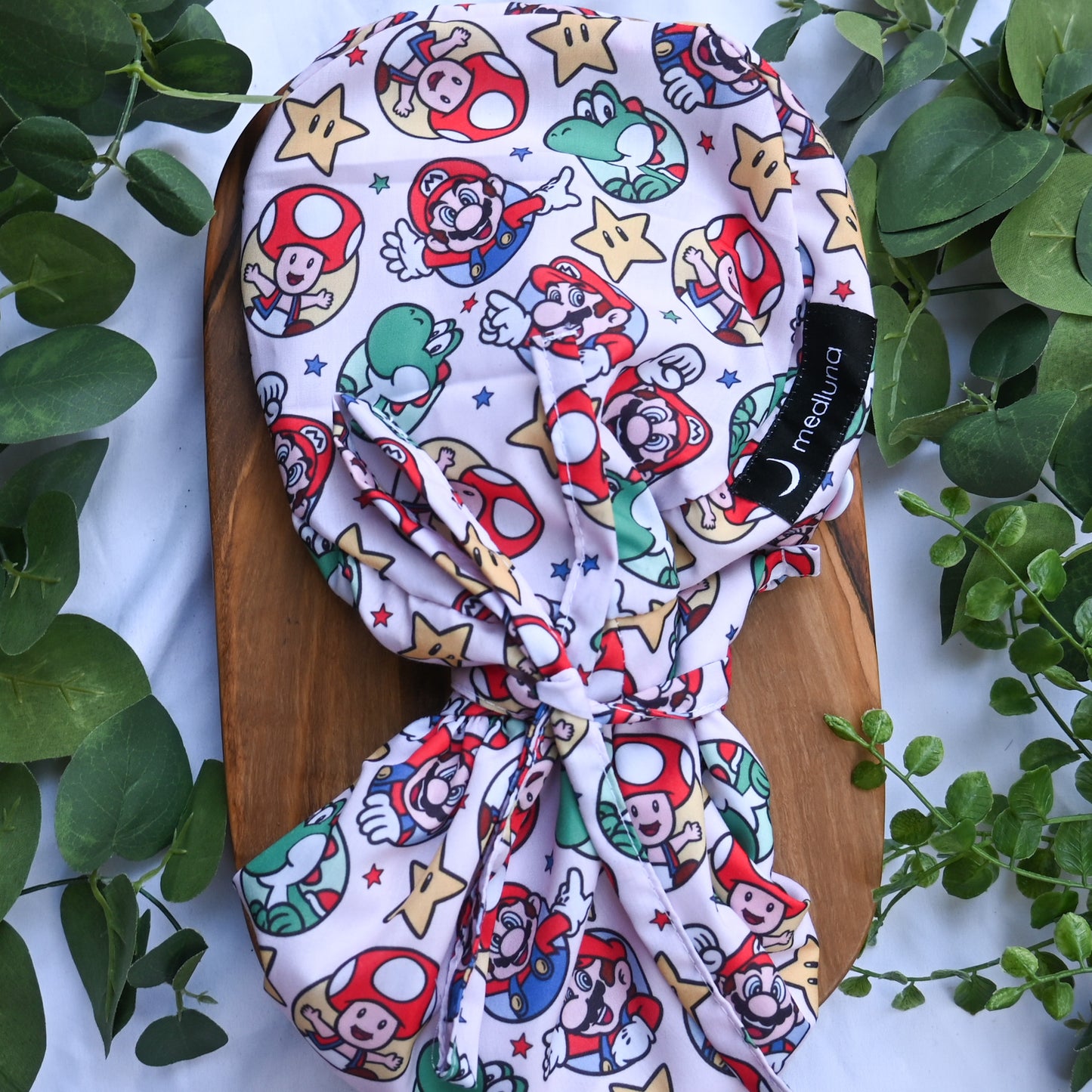 SUPER MARIO BROS. - NEUTRAL CHARACTERS SATIN LINED PONYTAIL SCRUB CAP