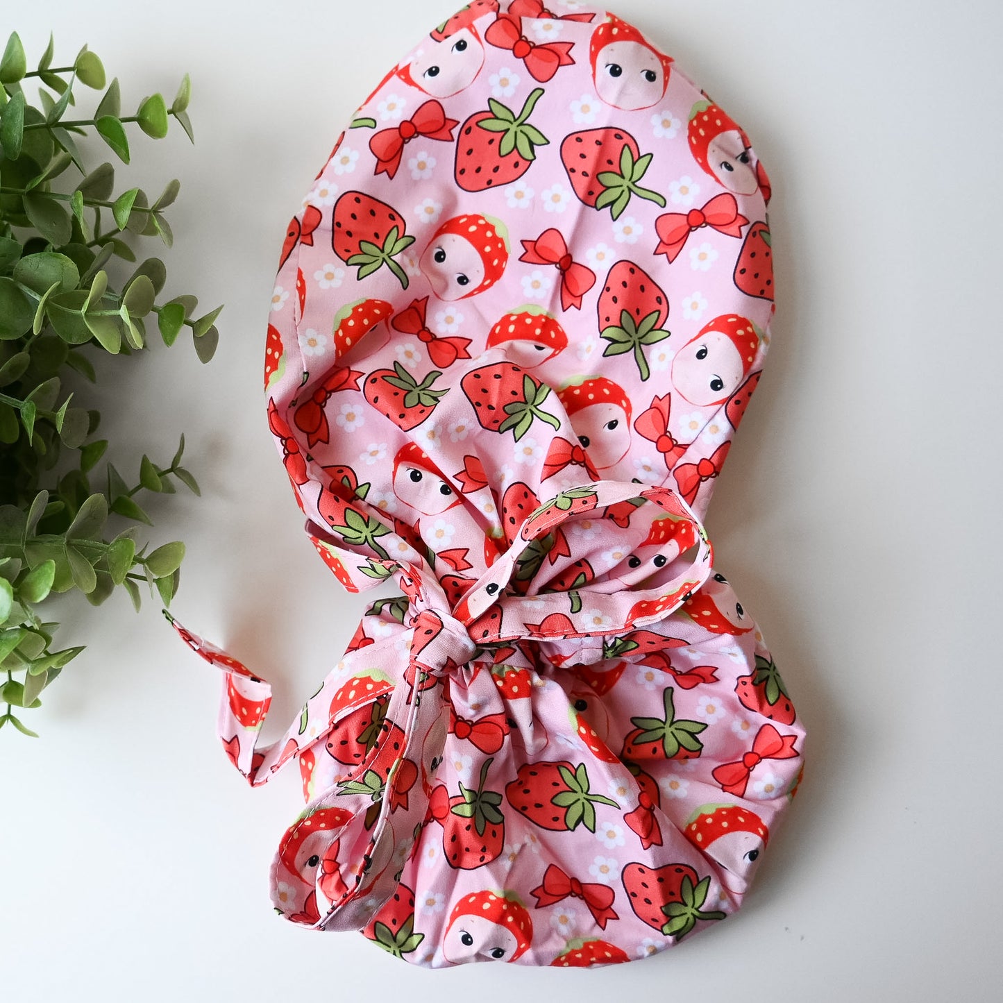 SONNY ANGELS THEMED SATIN LINED PONYTAIL SCRUB CAP