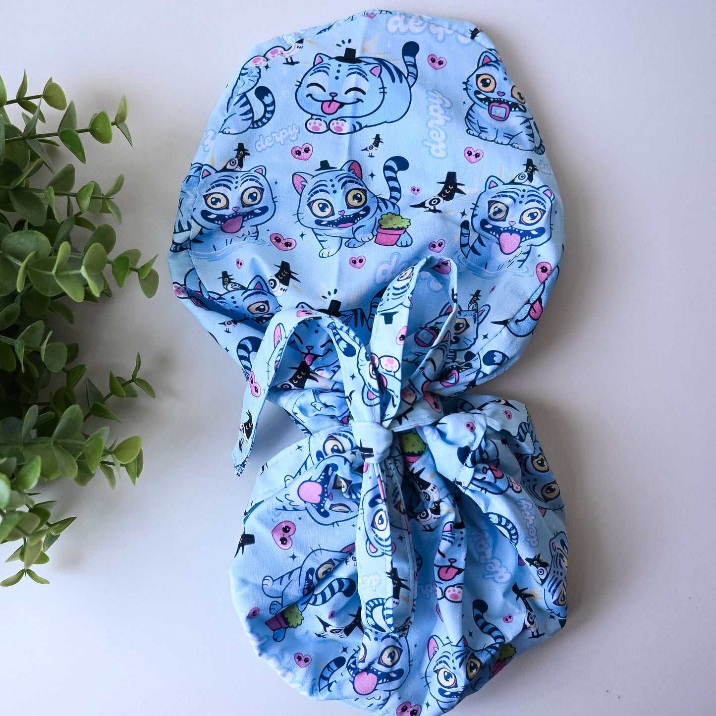 KPOP DEMON HUNTERS CHARACTERS THEMED SATIN LINED PONYTAIL SCRUB CAP