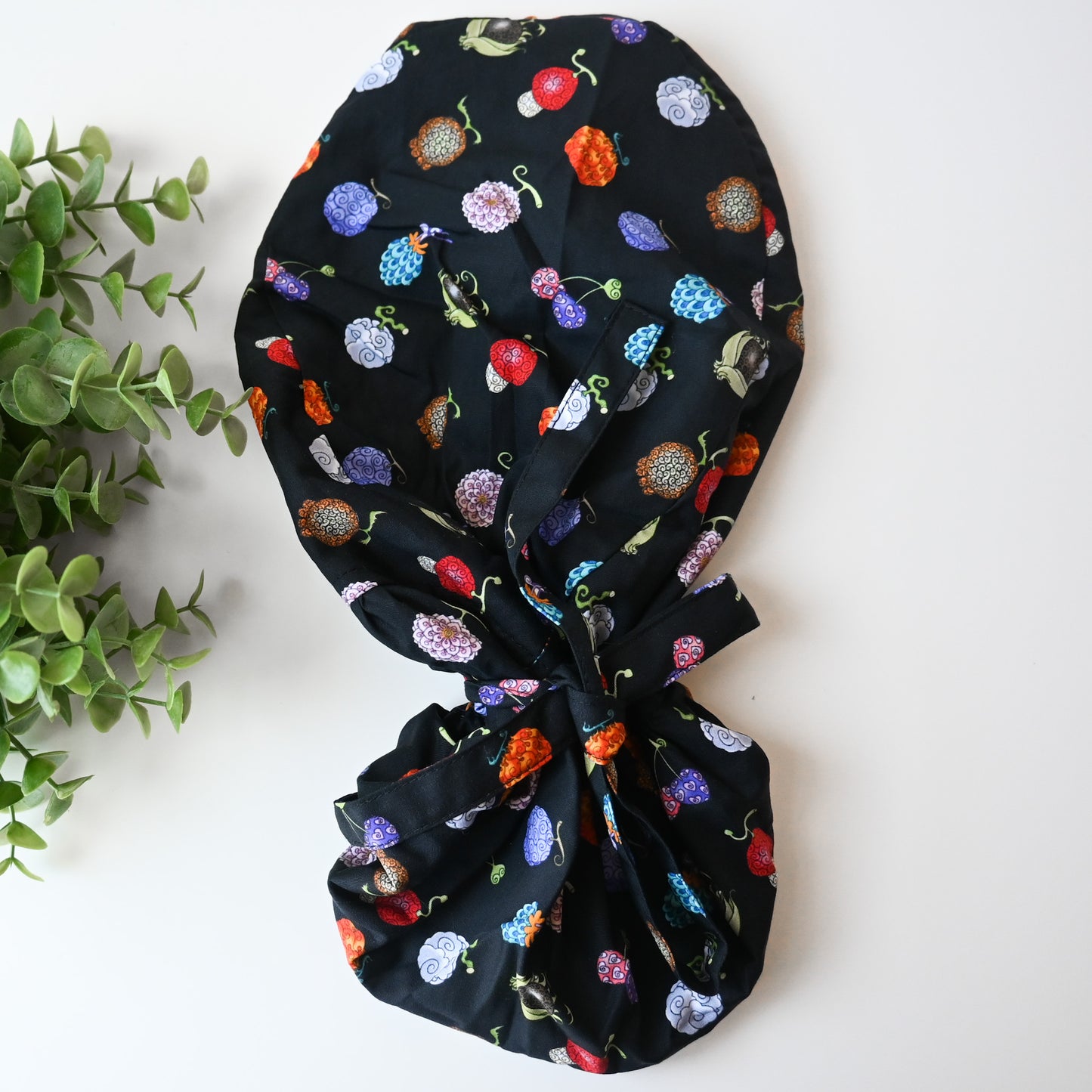 ONE PIECE - DEVIL'S FRUIT THEMED SATIN LINED PONYTAIL SCRUB CAP
