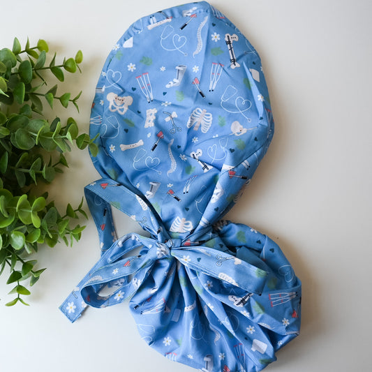 ORTHOPEDICS SATIN LINED PONYTAIL SCRUB CAP