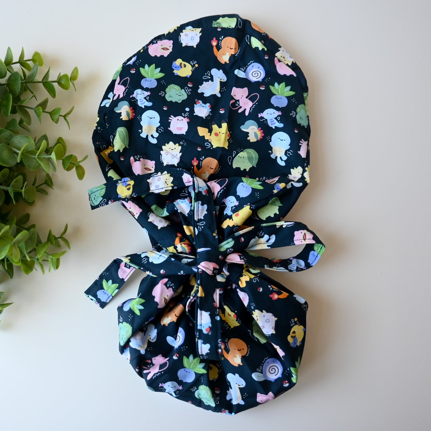 POKEMON - DITTO POKEMON THEMED SATIN LINED PONYTAIL SCRUB CAP