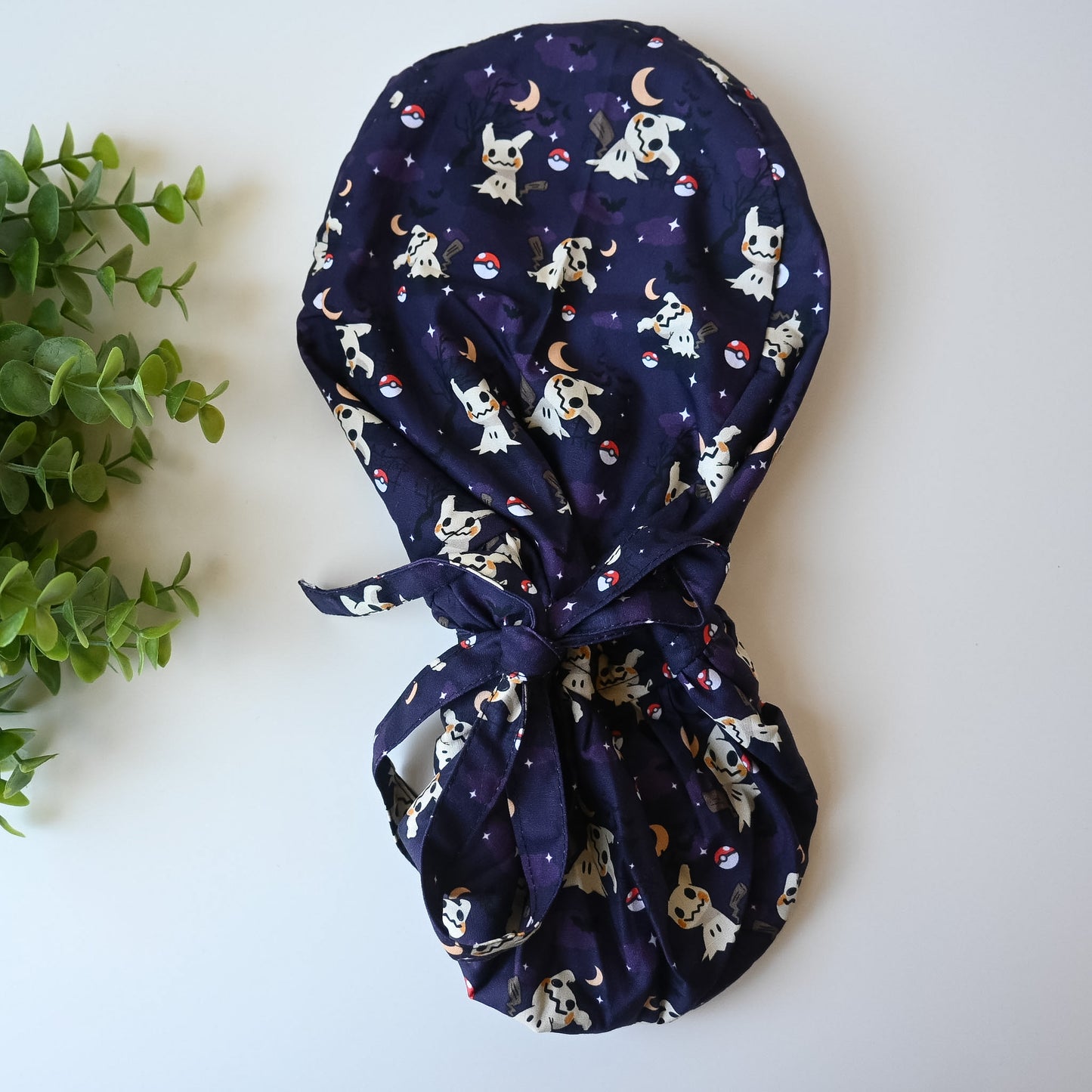 POKEMON - MIMIKYU THEMED SATIN LINED PONYTAIL SCRUB CAP