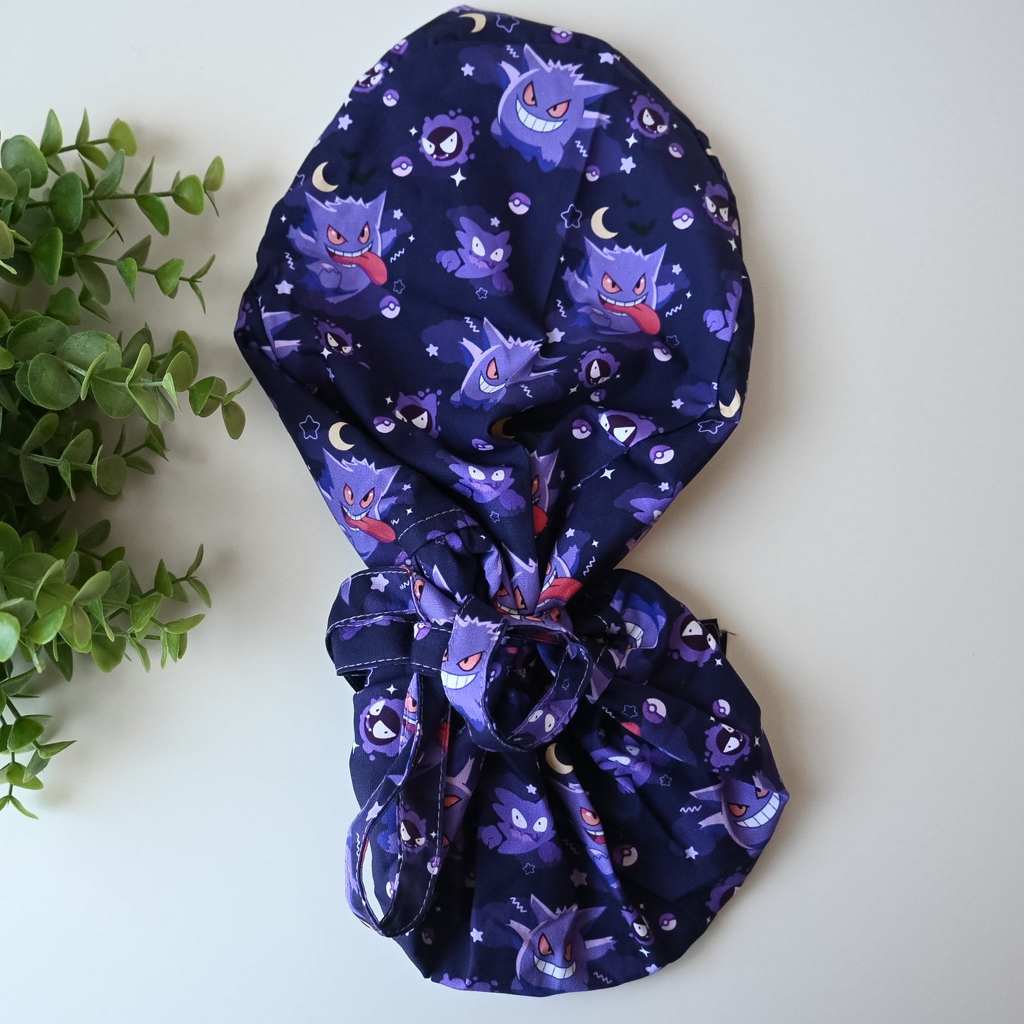 POKEMON - GENGAR THEMED SATIN LINED PONYTAIL SCRUB CAP