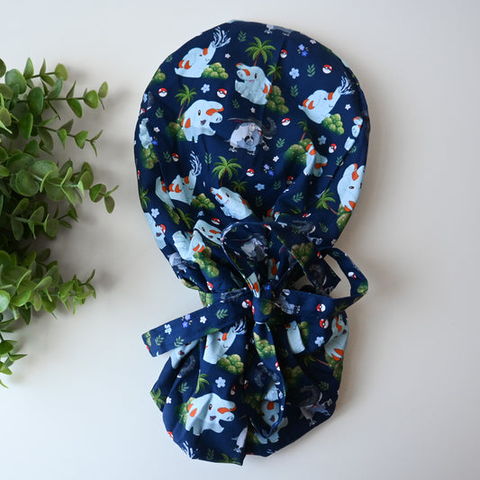 POKEMON - PHANPHY THEMED SATIN LINED PONYTAIL SCRUB CAP