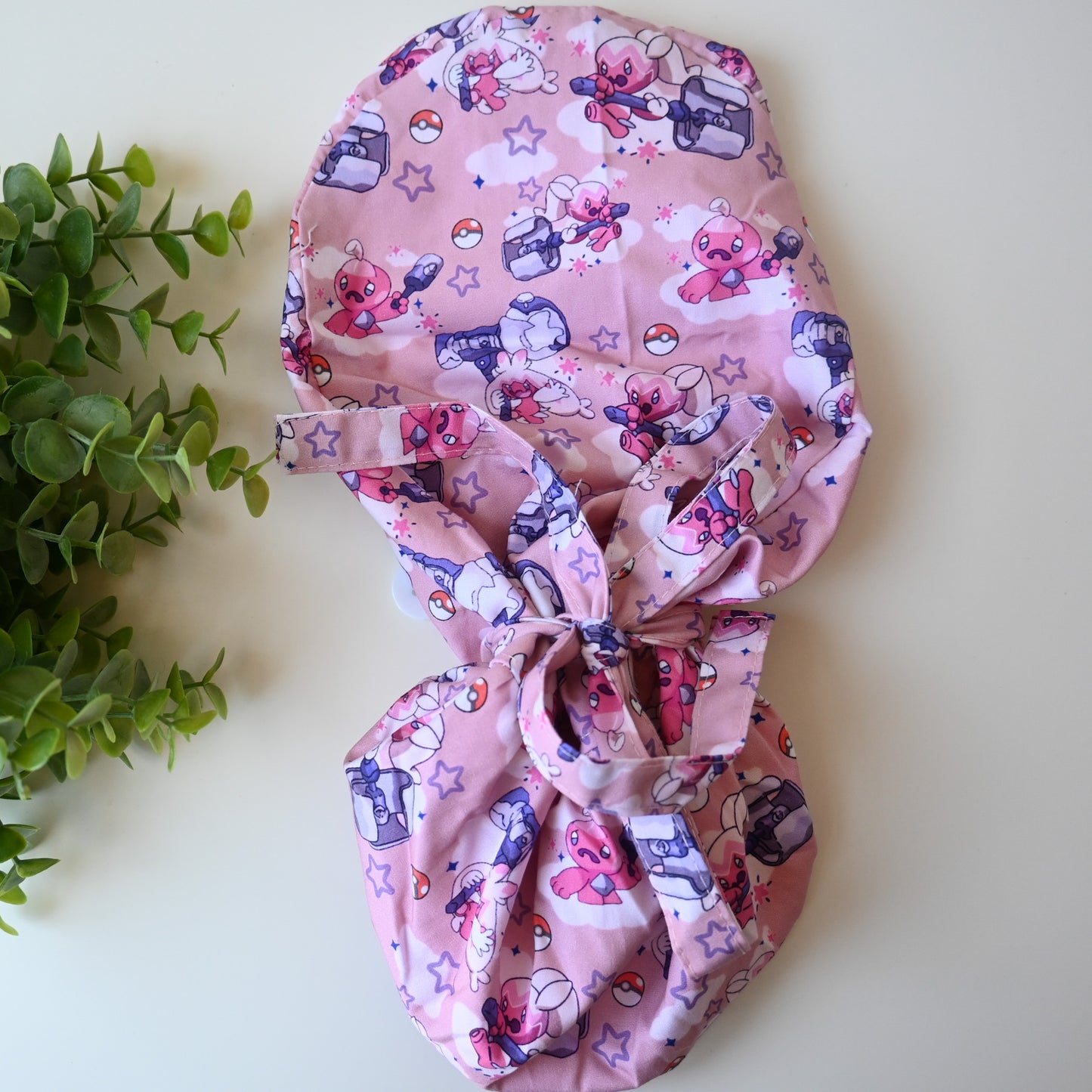 POKEMON - TINKATON THEMED SATIN LINED PONYTAIL SCRUB CAP