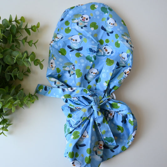 POKEMON - OSHAWOTT THEMED SATIN LINED PONYTAIL SCRUB CAP