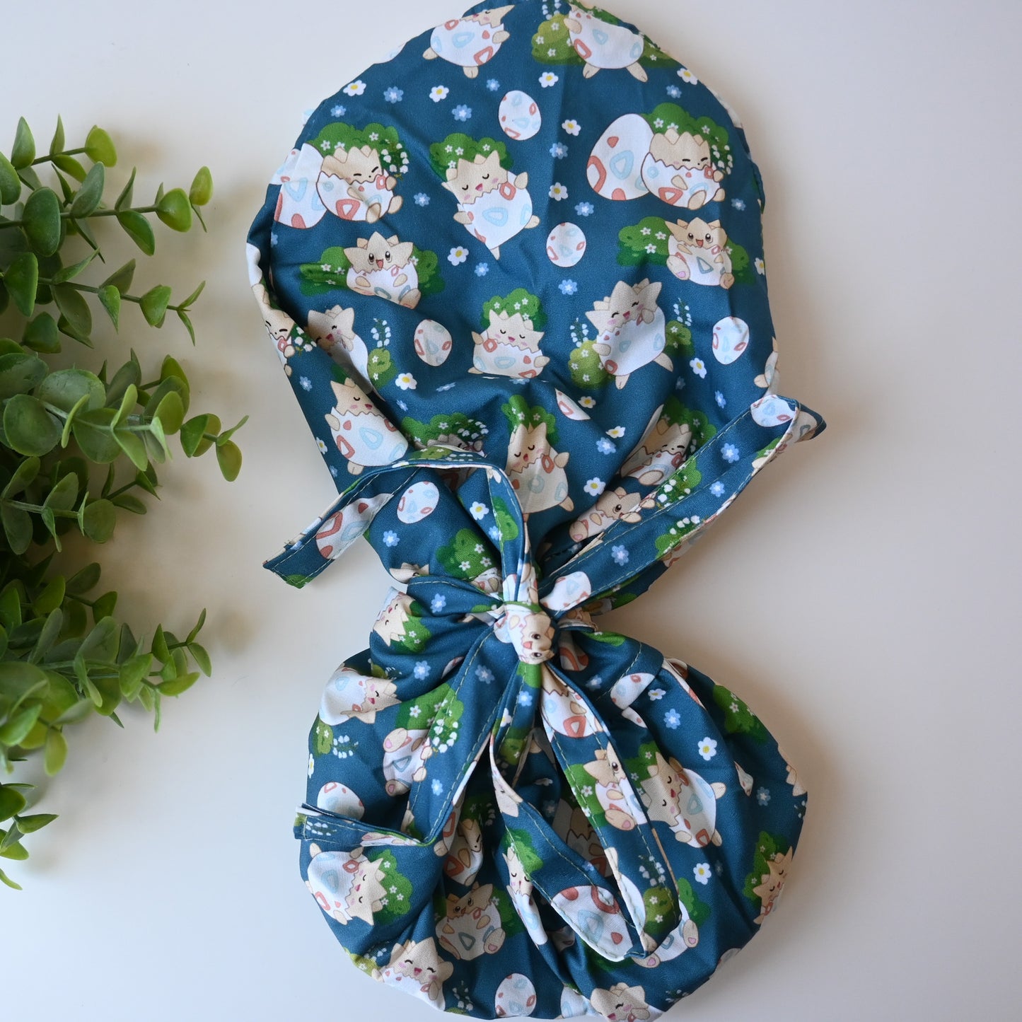 POKEMON - TOGEPI THEMED  SATIN LINED PONYTAIL SCRUB CAP
