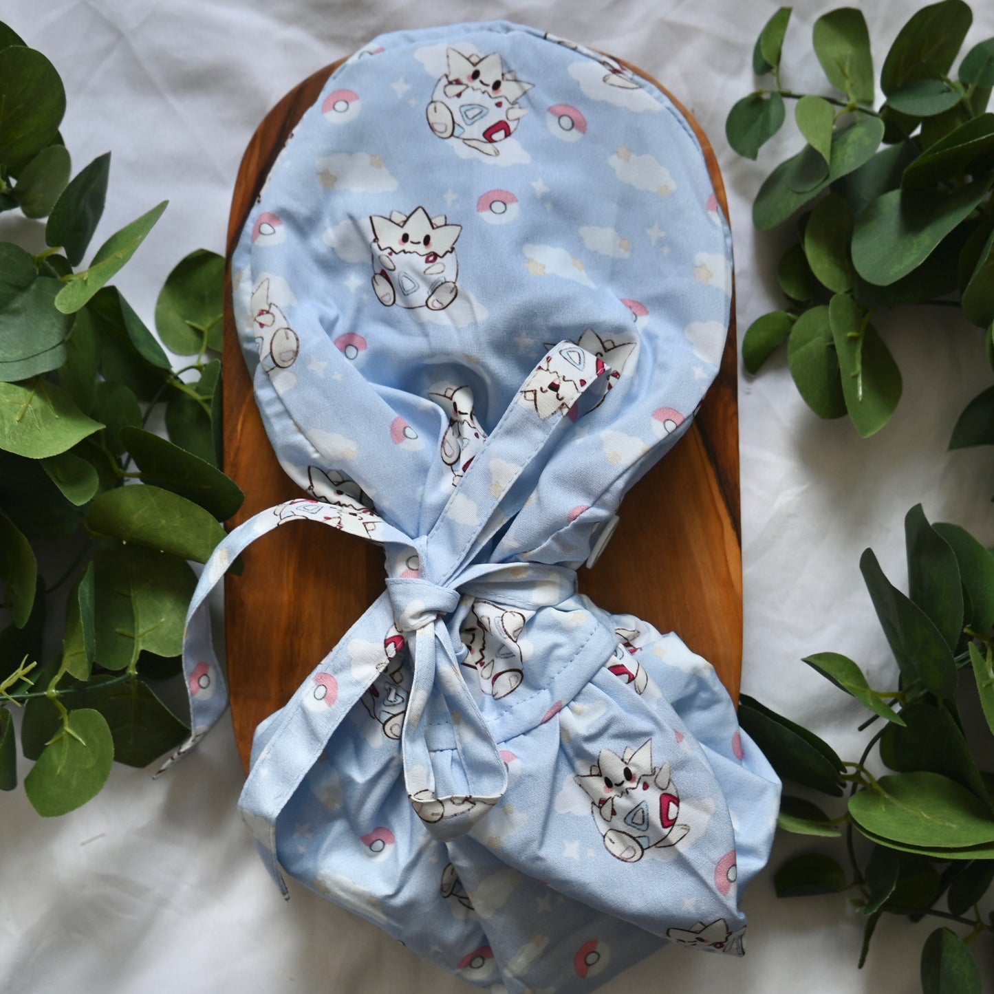 POKEMON - TOGEPI THEMED SATIN LINED PONYTAIL SCRUB CAP