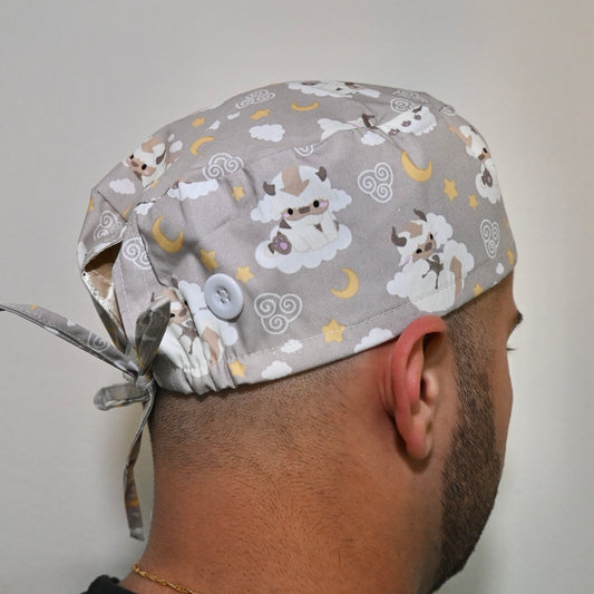 ATLA - BROWN APPA IN CLOUDS SATIN LINED REGULAR SCRUB CAP