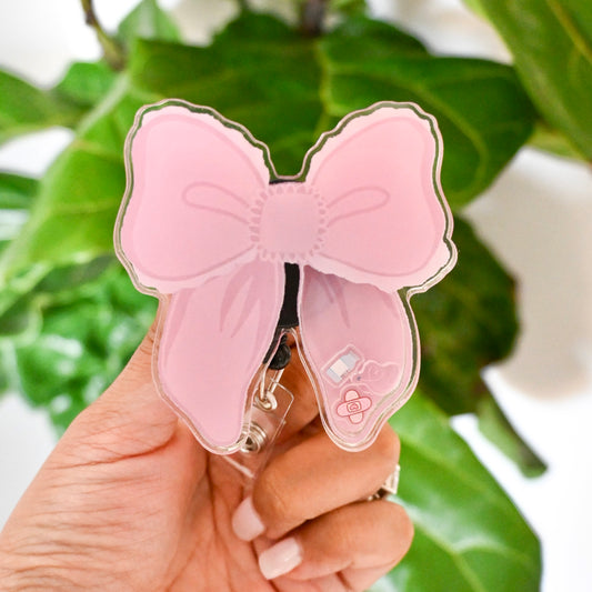 MEDICAL COQUETTE THEMED ACRYLIC SHAKER BADGE REEL