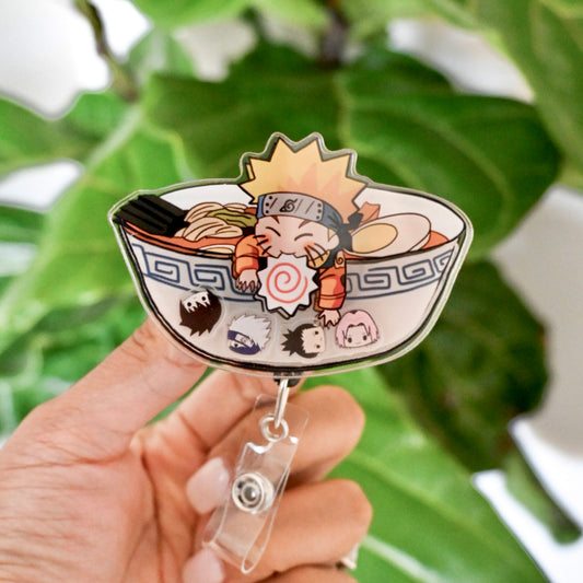NARUTO THEMED ACRYLIC SHAKER BADGE REEL